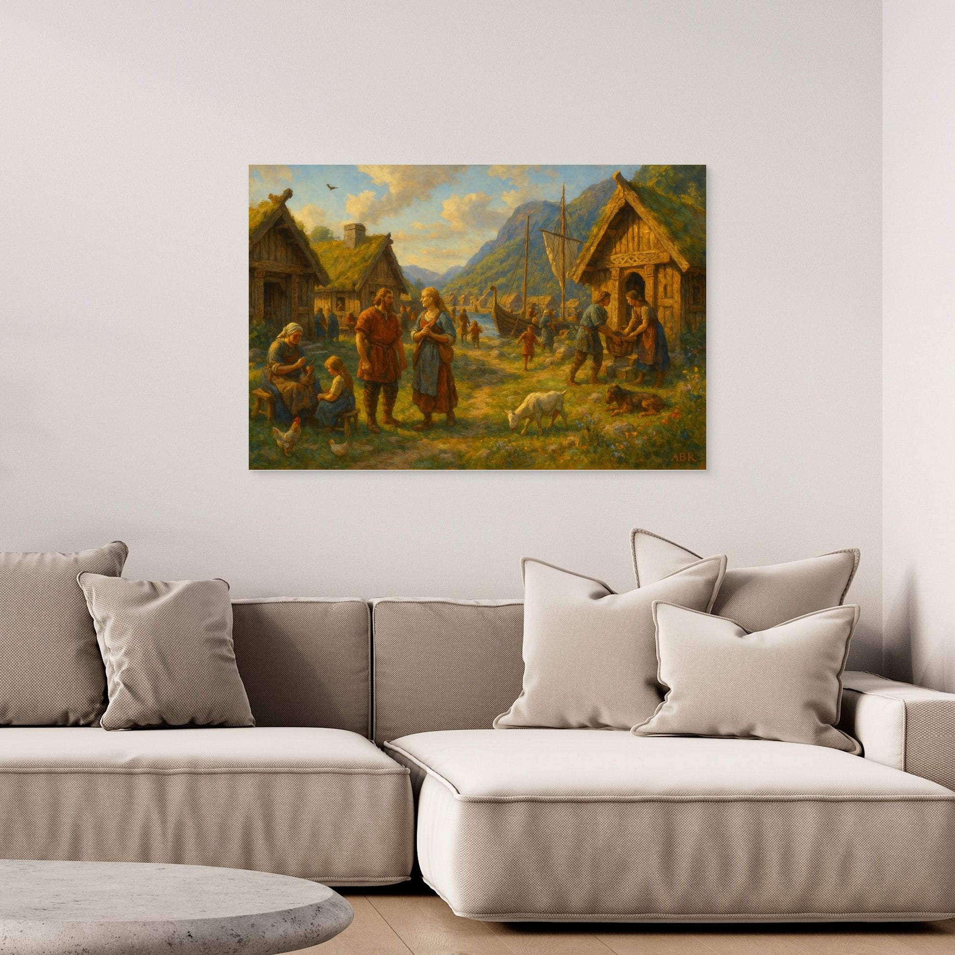 Viking Village Life Canvas Print