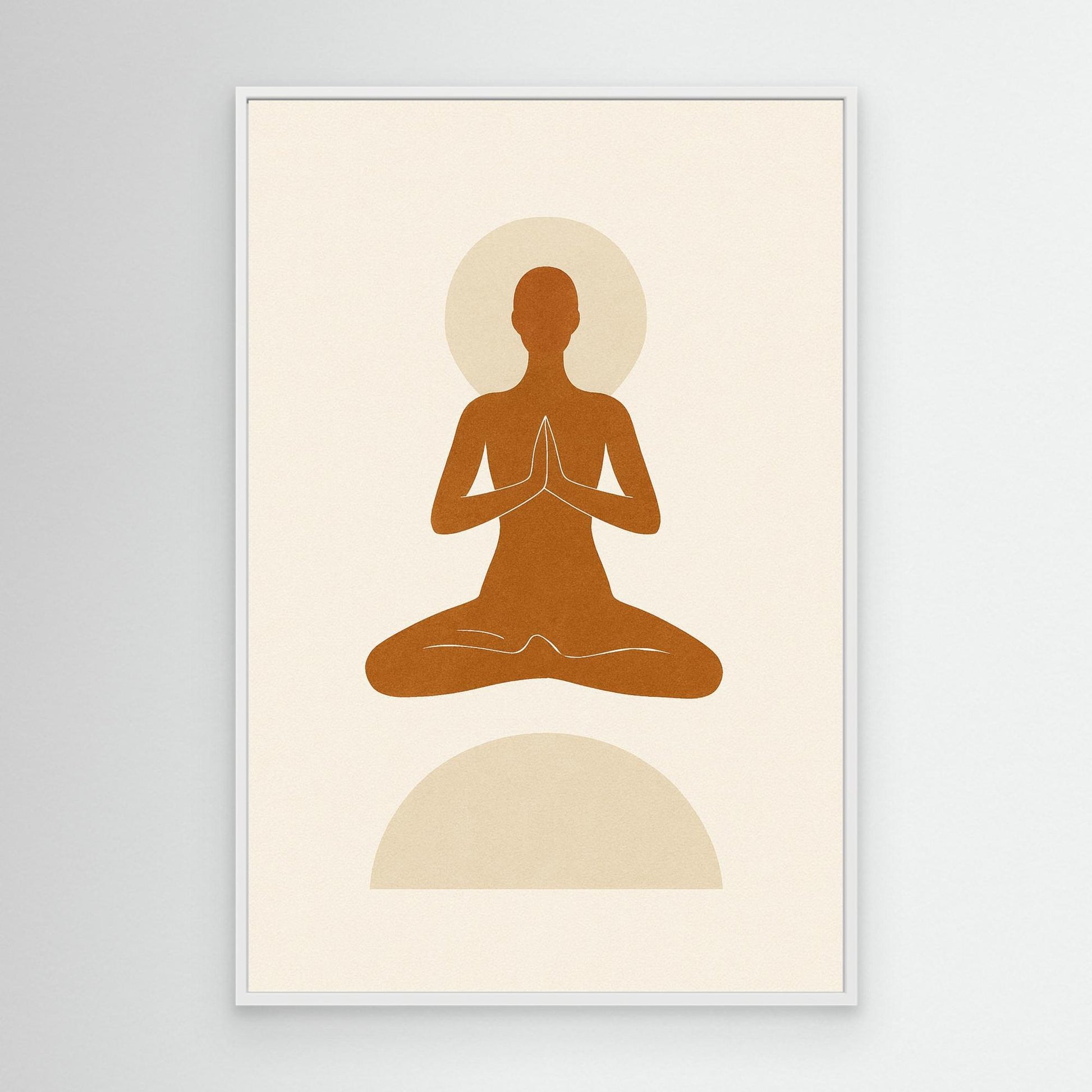 Inner Peace – Minimalist Meditating Figure Canvas Wall Art