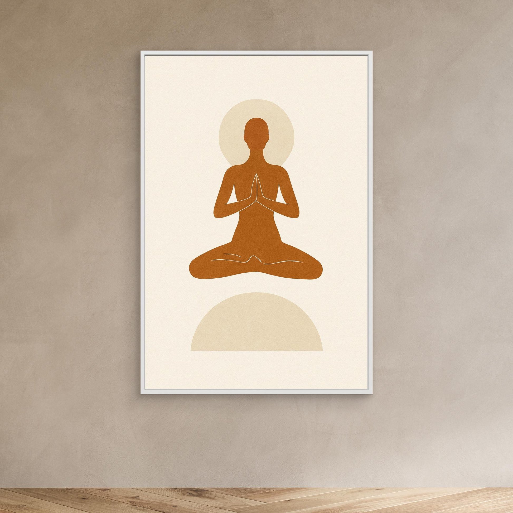 Inner Peace – Minimalist Meditating Figure Canvas Wall Art