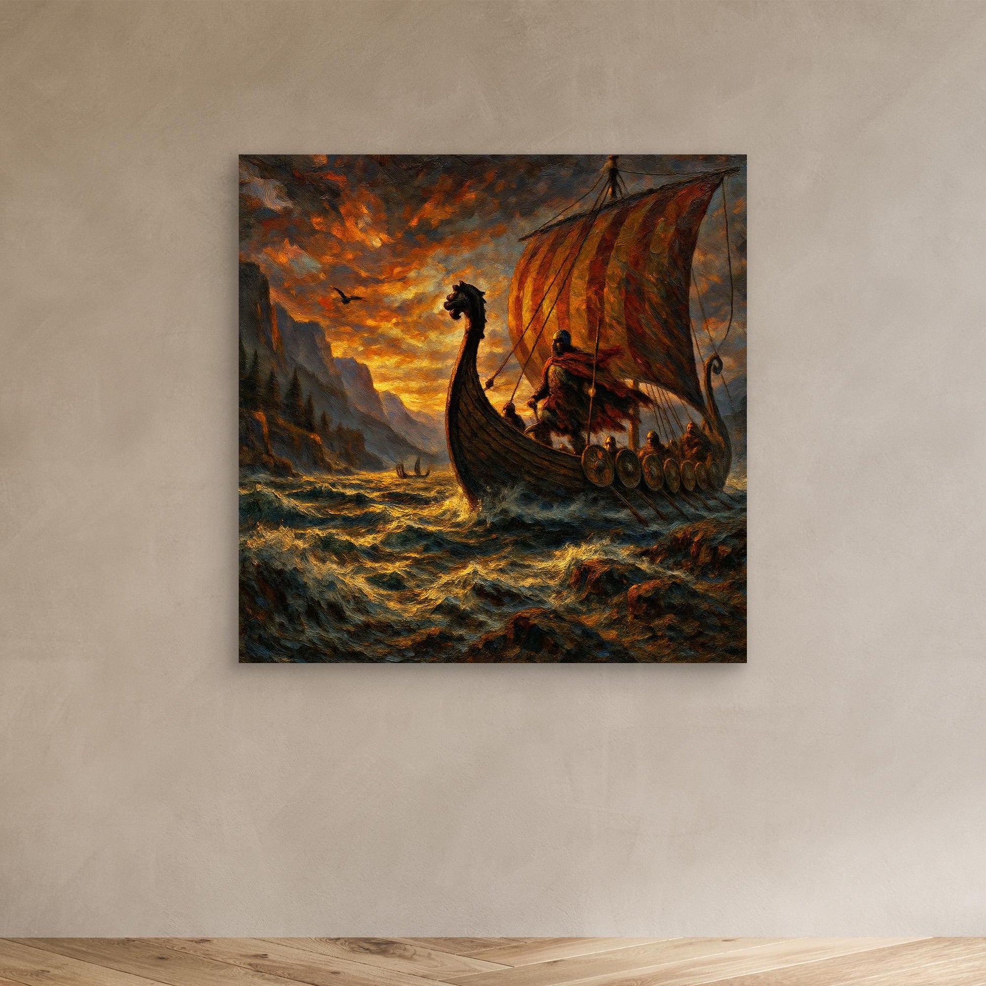 Viking Longship Canvas Wall Art