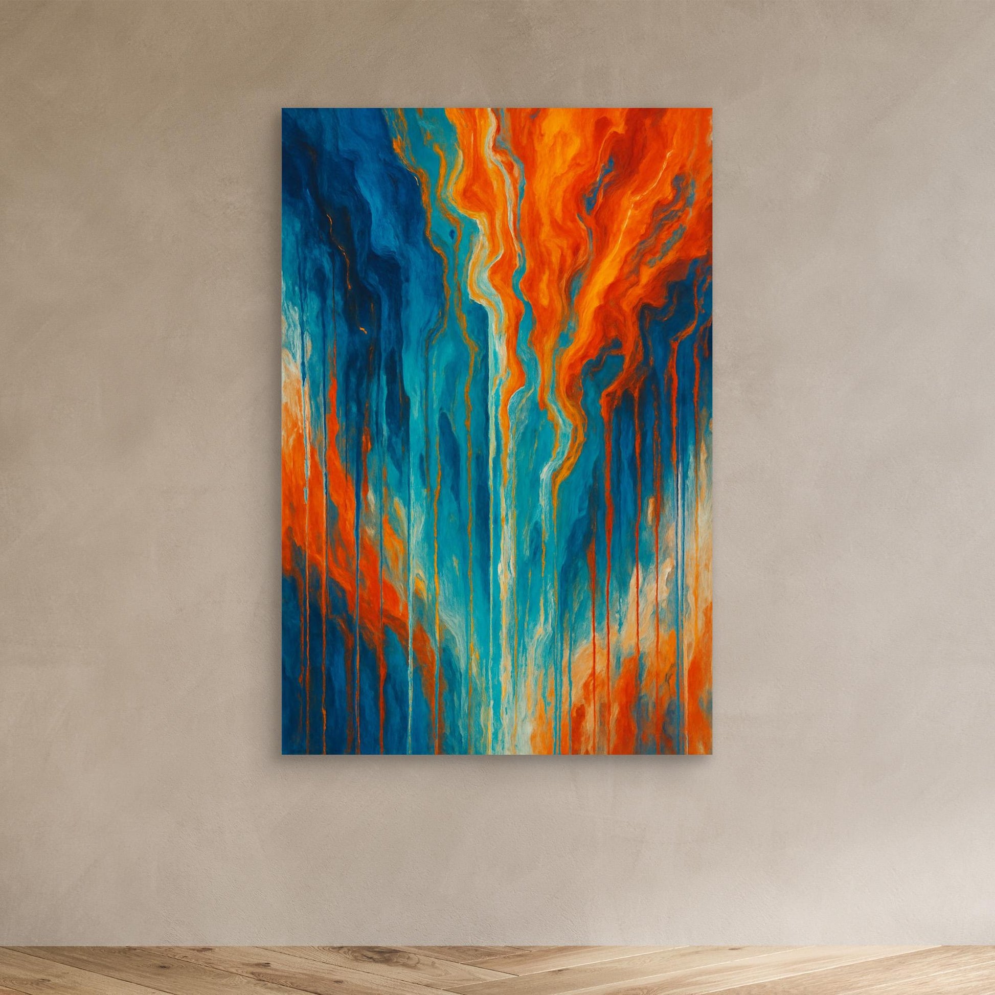 Fiery Flow Abstract Canvas Wall Art 