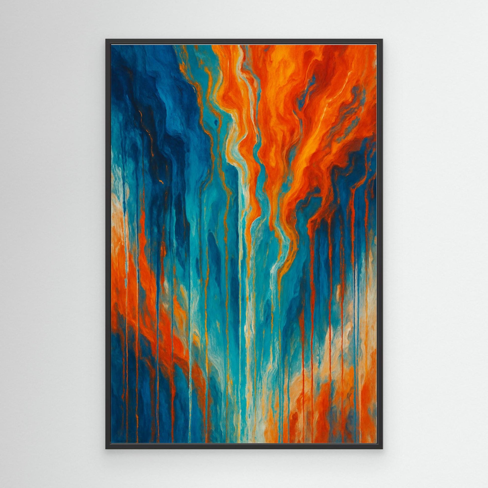 Fiery Flow Abstract Canvas Wall Art 
