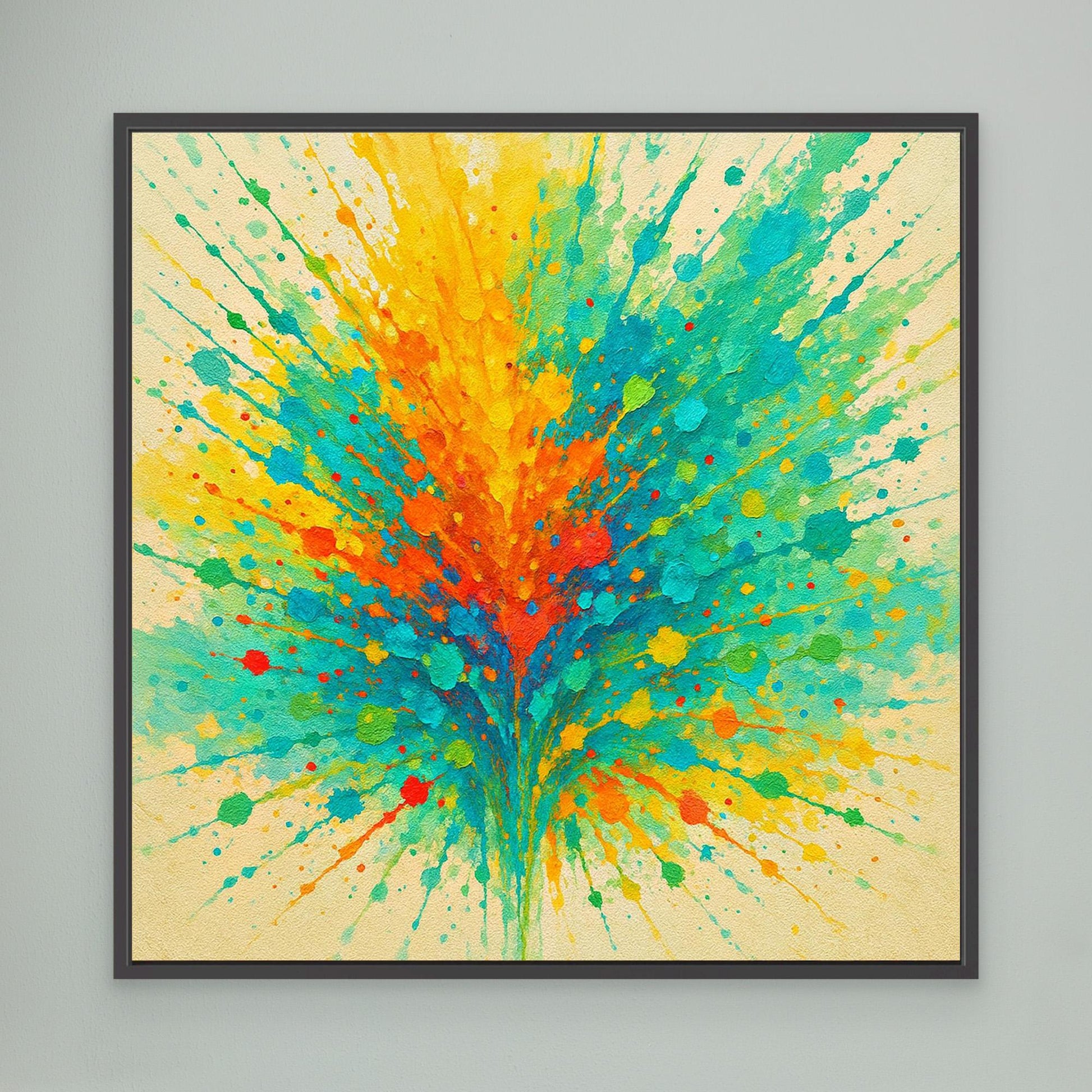 Colorburst Explosion – Abstract Splash Canvas Wall Art in Vibrant Neon Tones