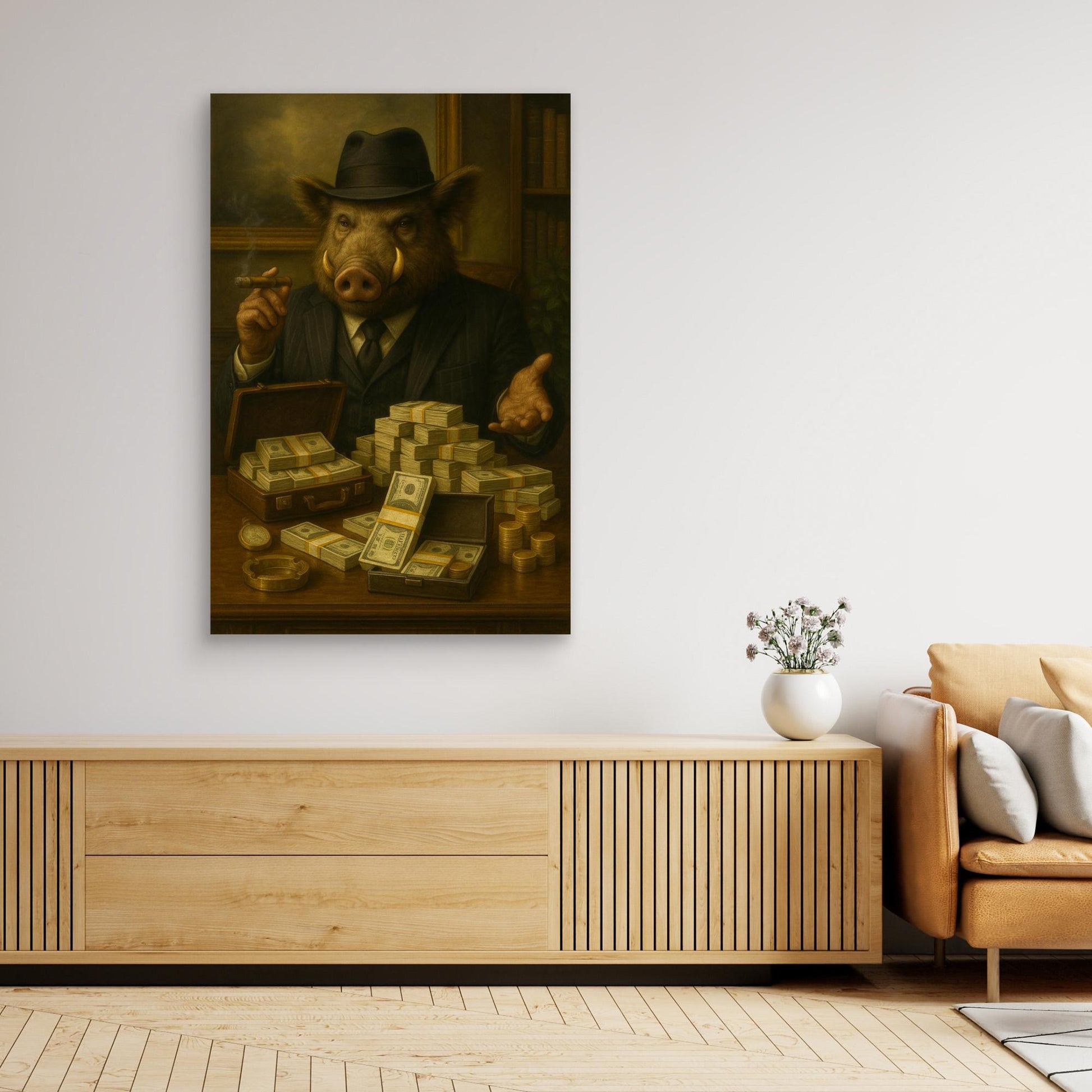 Boss Boar – King of Cash | Limited Edition Canvas Art Print