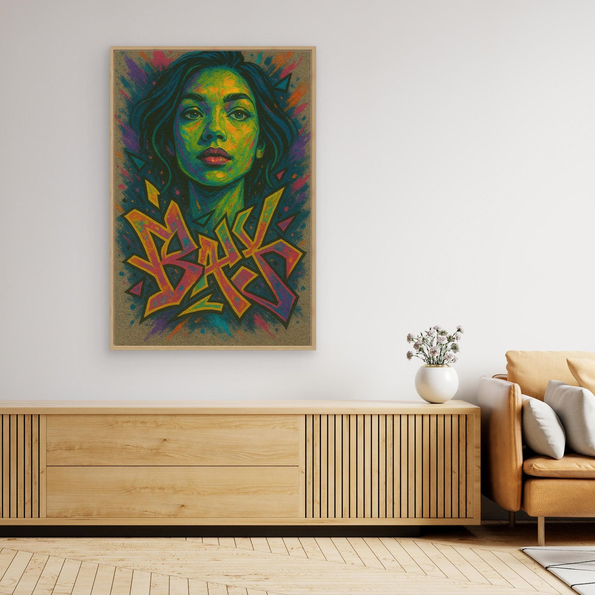 Colorful Graffiti Woman Canvas Wall Art – Bold Urban Street Style