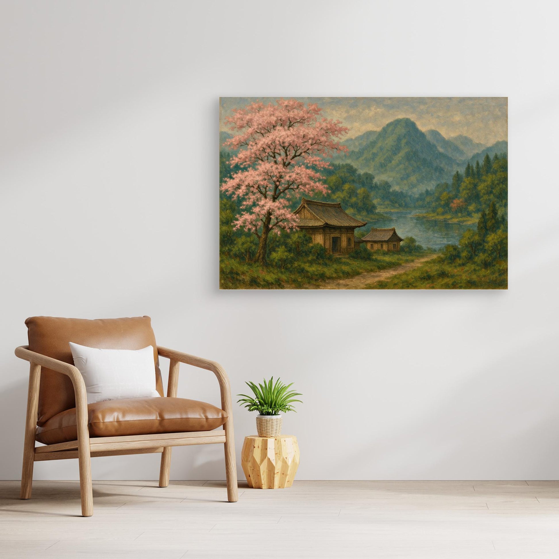 Cherry Blossom Tranquility – Japanese Nature Canvas Wall Art