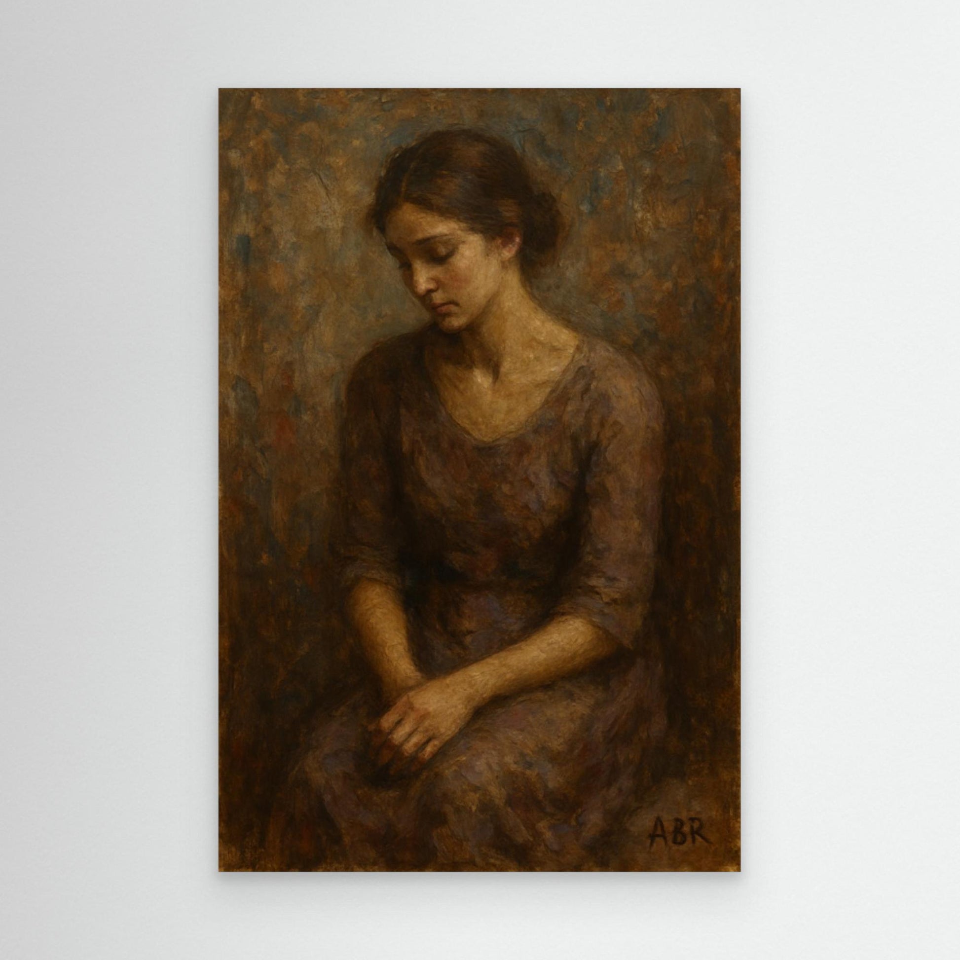 Muted Portrait of Woman – Figurative Canvas Wall Art