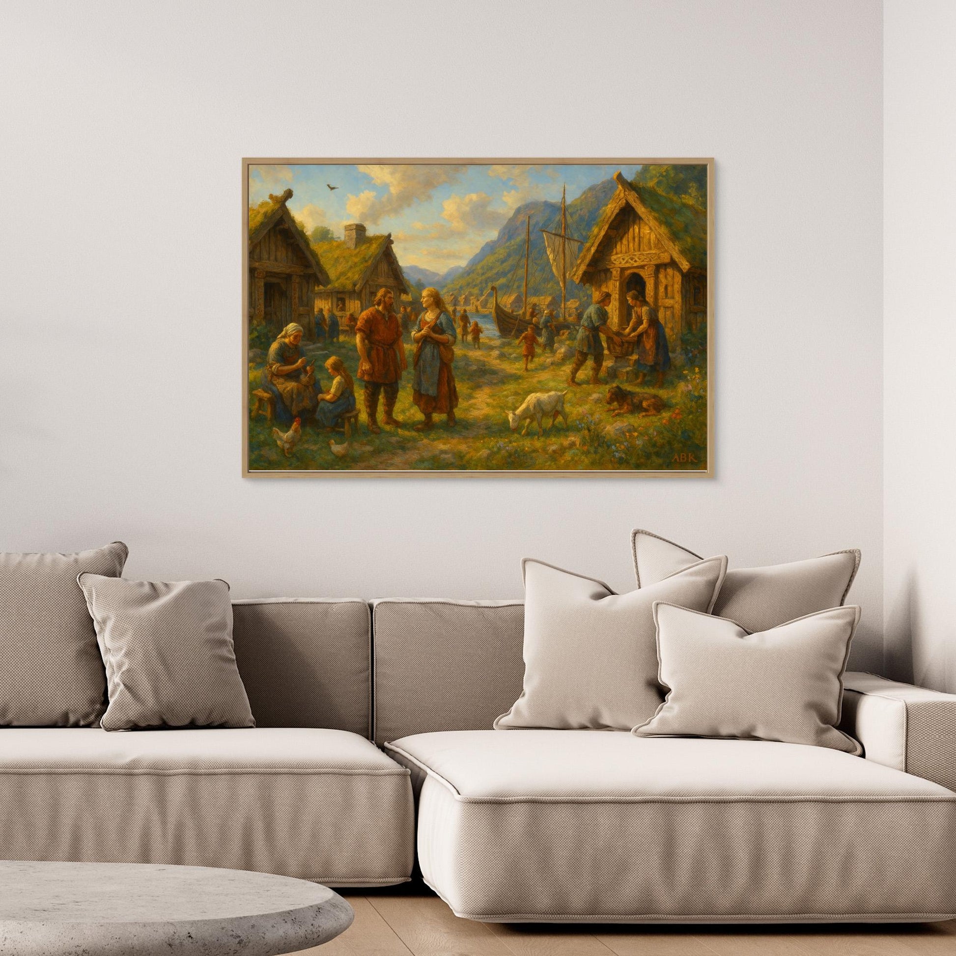 Viking Village Life Canvas Print