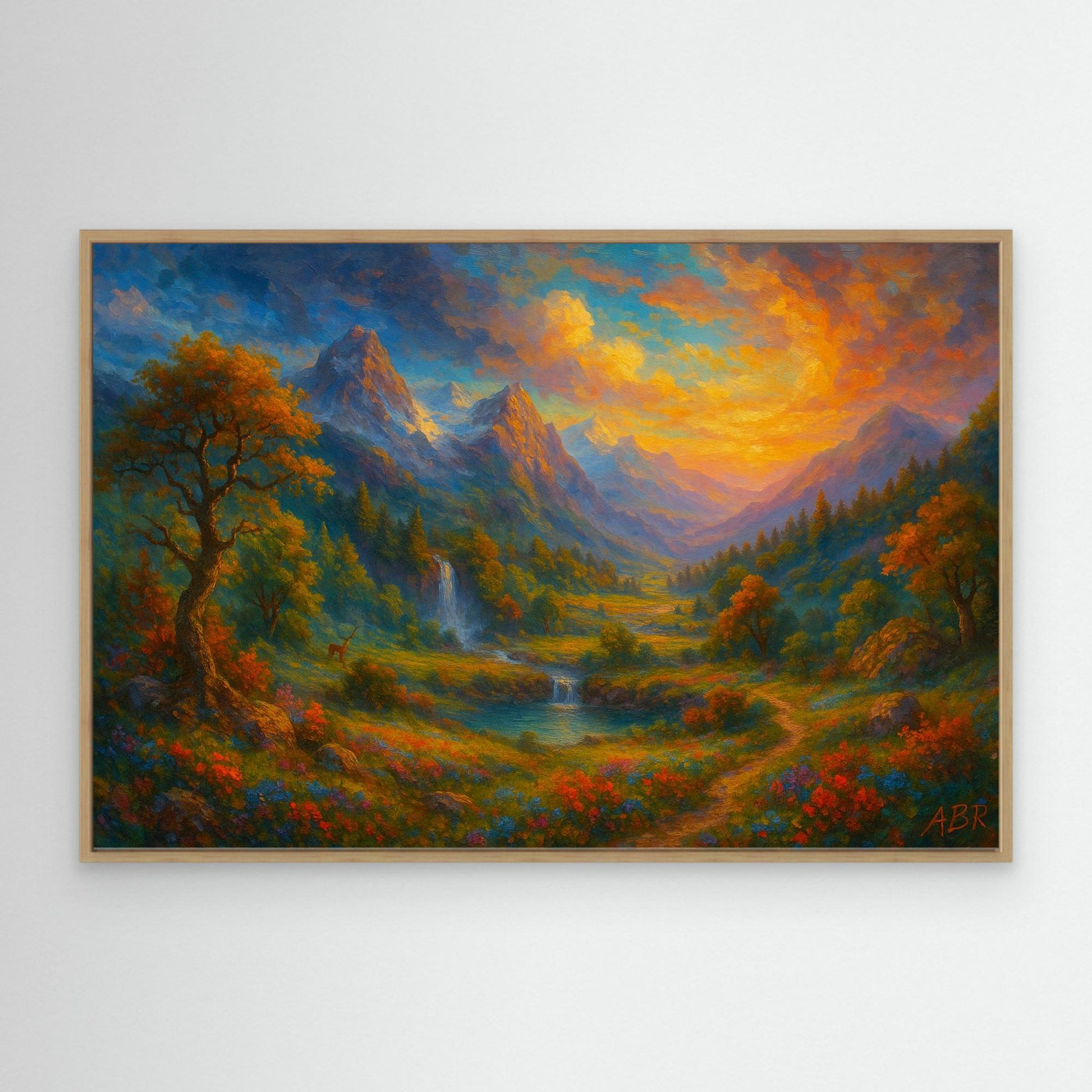 Colorful Mountain Sunset Canvas Wall Art
