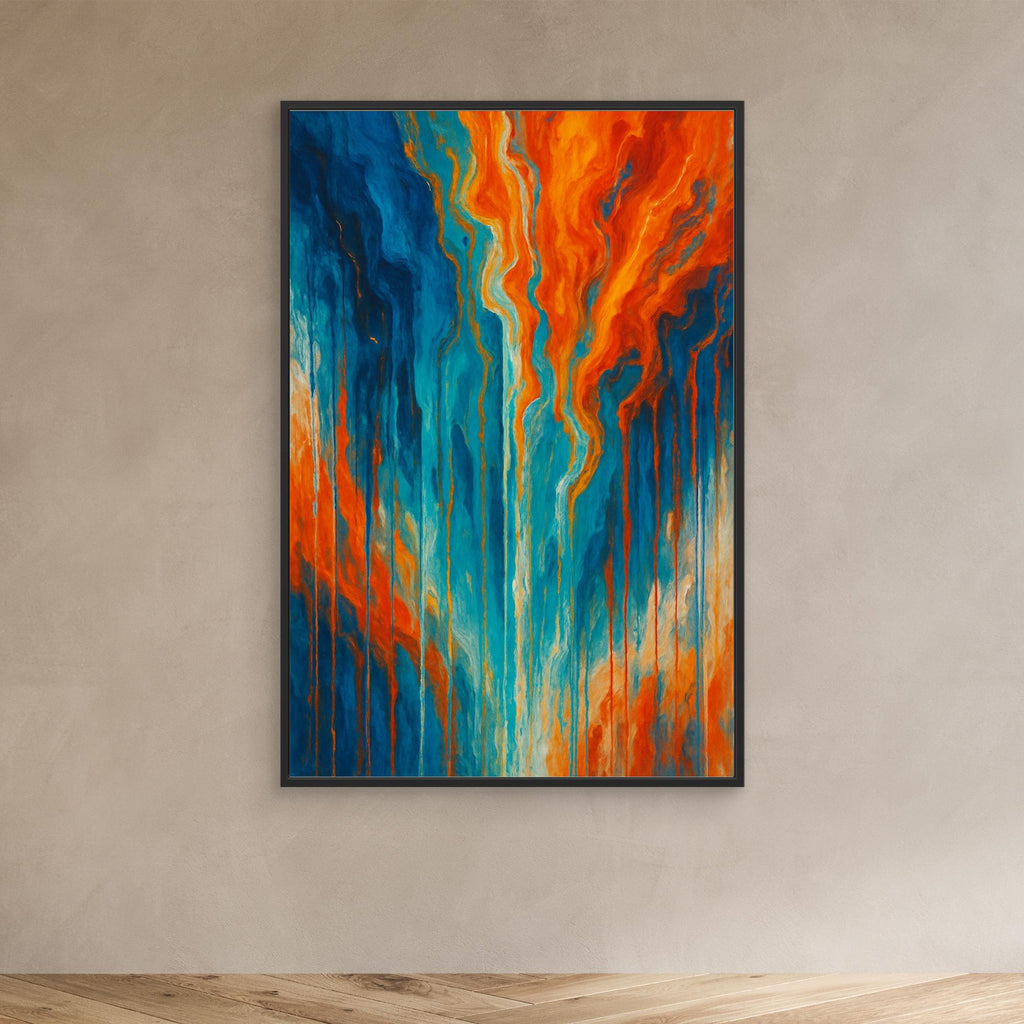 Fiery Flow Abstract Canvas Wall Art 