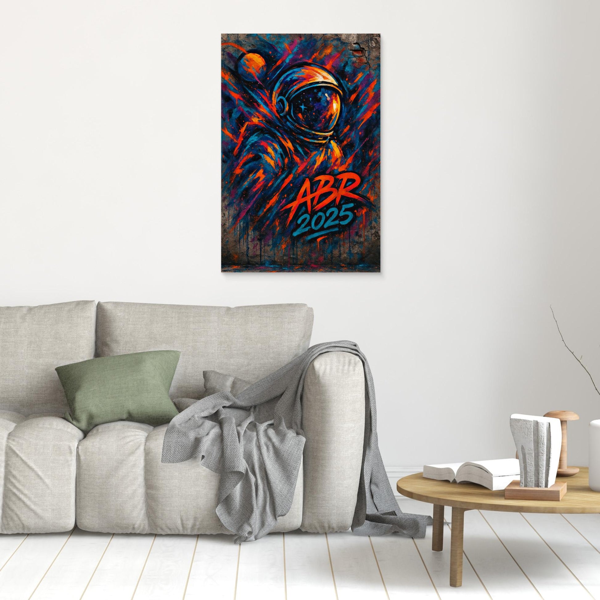Graffiti Astronaut Canvas Wall Art – Space Street Style Print