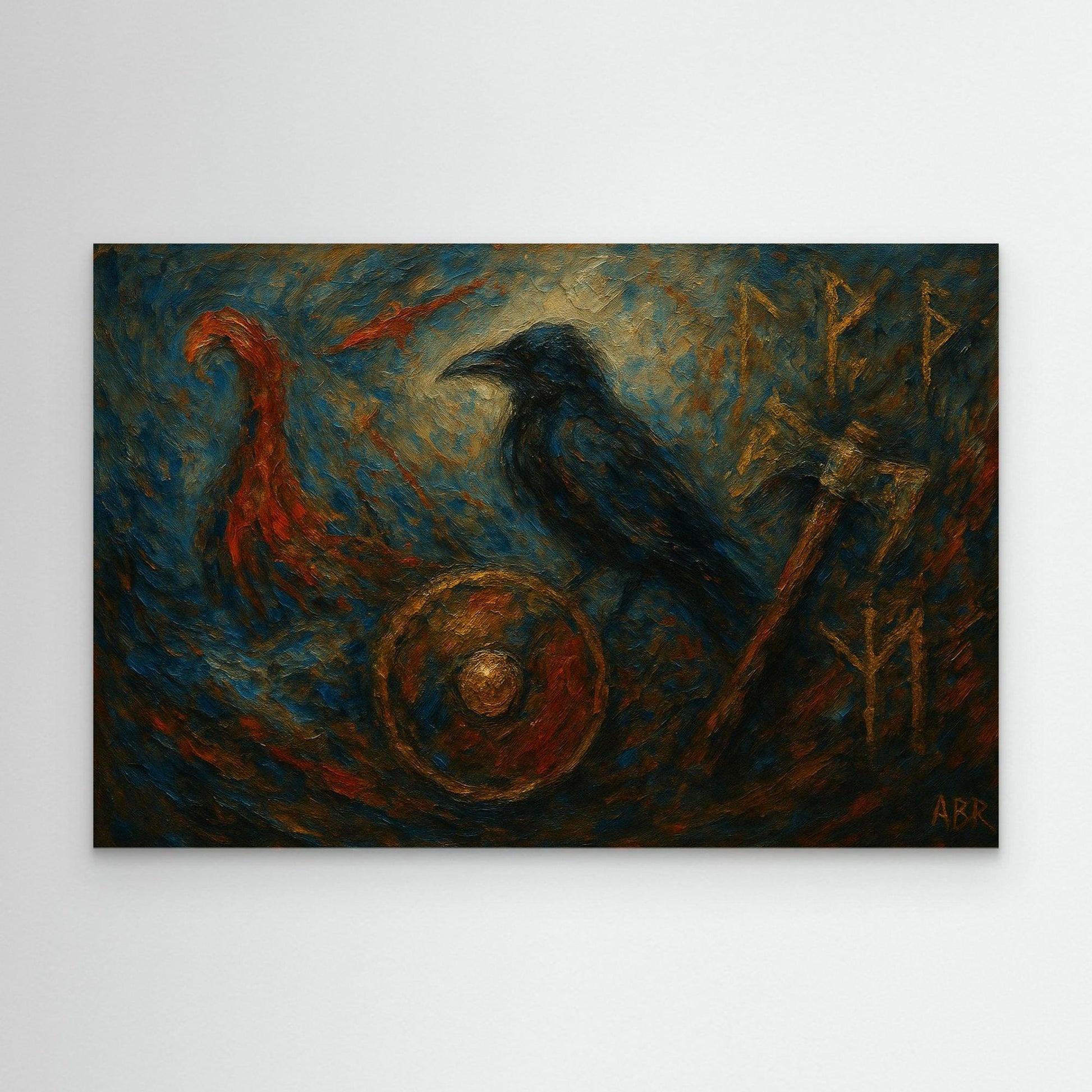 Viking Raven Canvas Wall Art