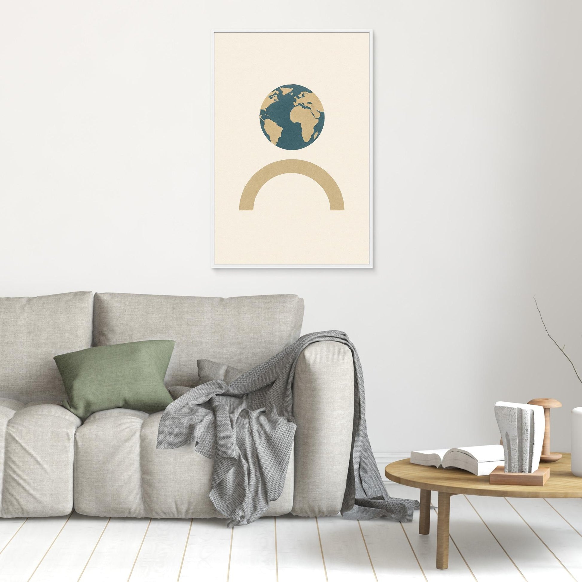 Balance of Earth – Minimalist Planet & Arch Canvas Wall Art