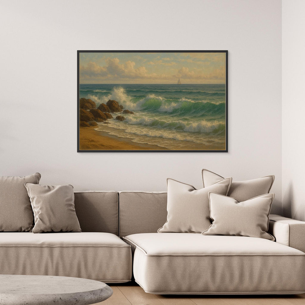 Ocean Serenity – Coastal Waves Canvas Wall Art” | Tranquil Seascape Print