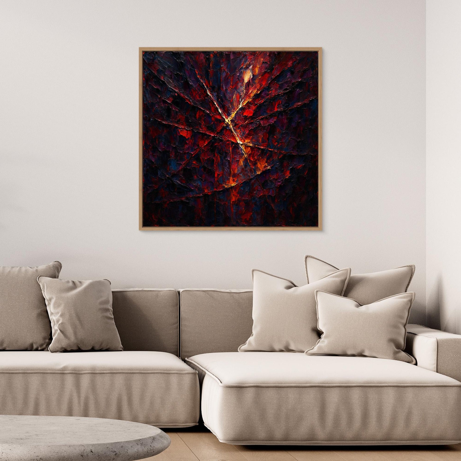 Cracked Fire Texture – Abstract Canvas Wall Art
