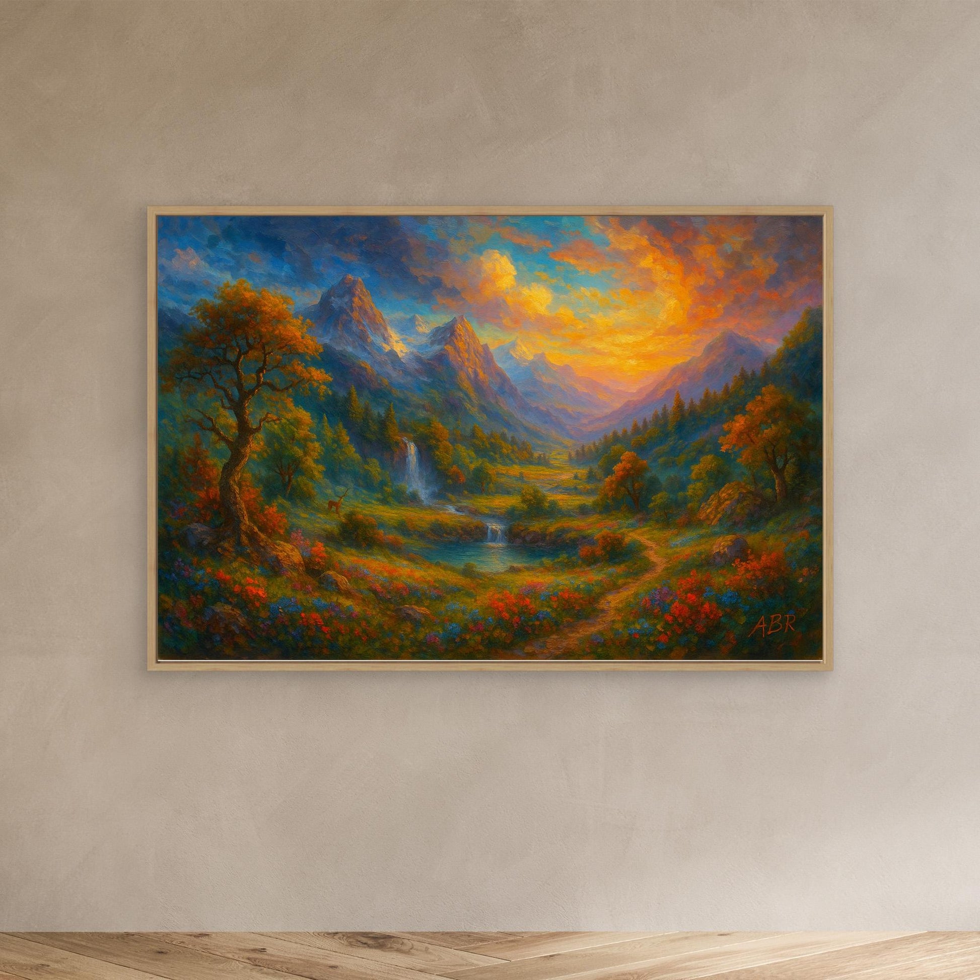 Colorful Mountain Sunset Canvas Wall Art