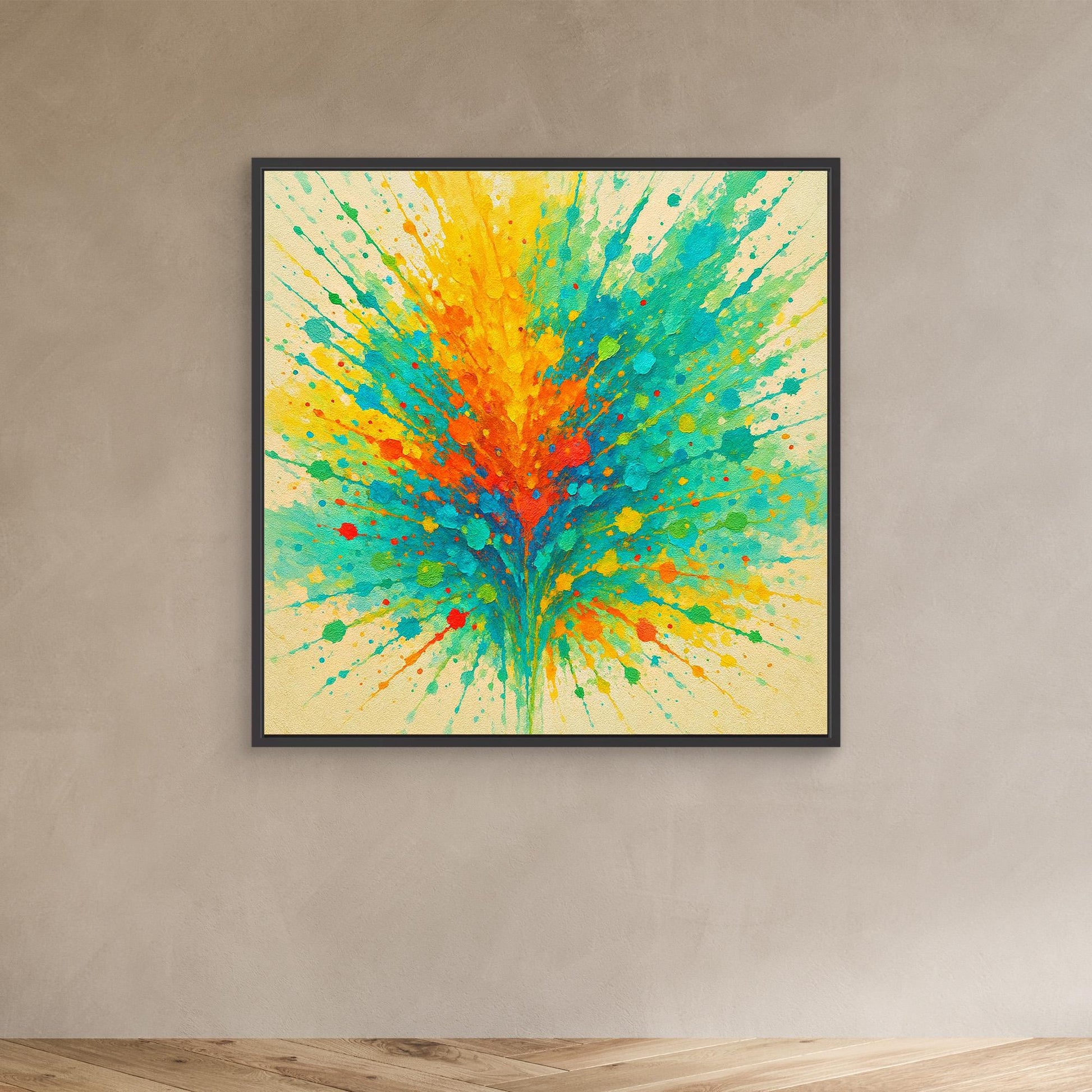 Colorburst Explosion – Abstract Splash Canvas Wall Art in Vibrant Neon Tones
