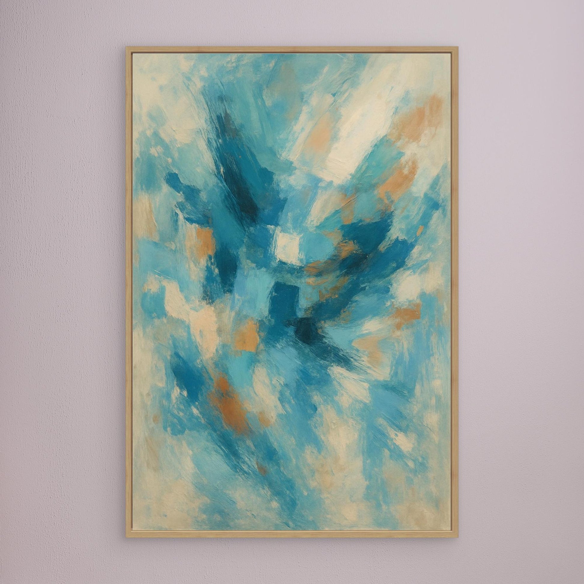 Blue Whisper – Abstract Canvas Wall Art in Oceanic Hues | Modern Splash of Color for Interior Decor
