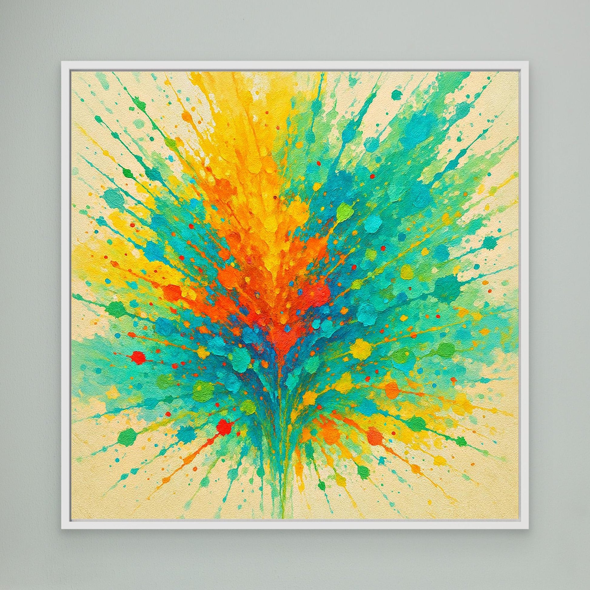 Colorburst Explosion – Abstract Splash Canvas Wall Art in Vibrant Neon Tones