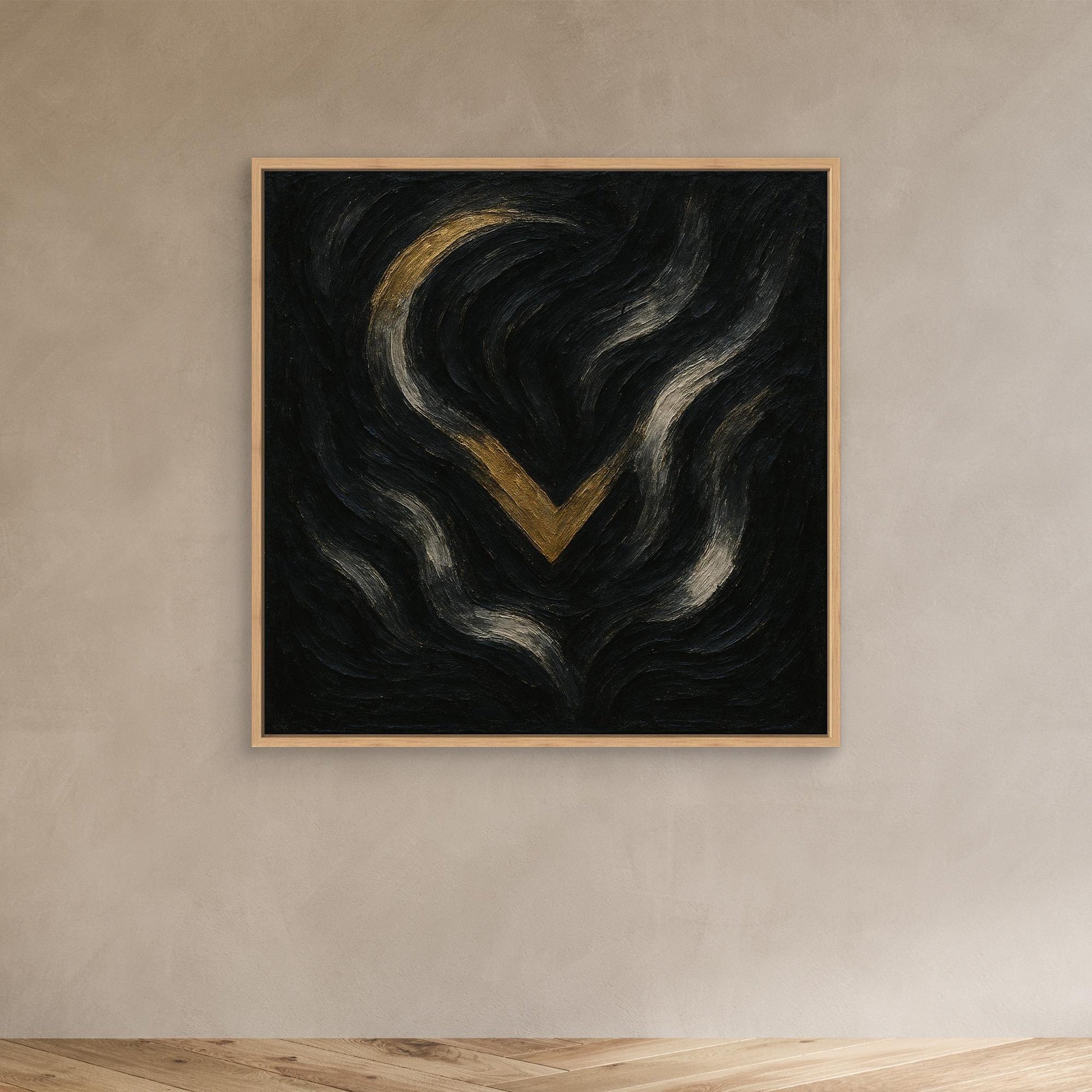 Abstract Golden Descent Canvas Wall Art