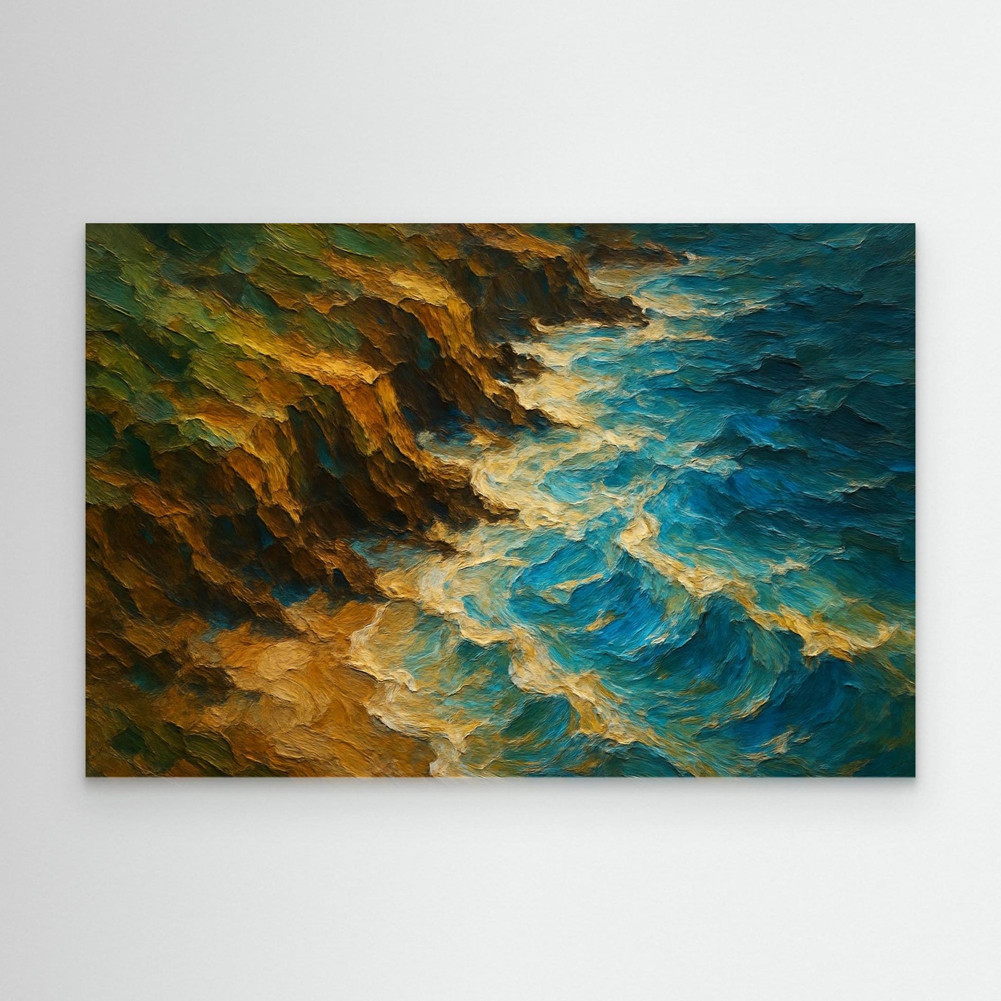 Ocean Cliff Canvas Wall Art – Abstract Coastal Print
