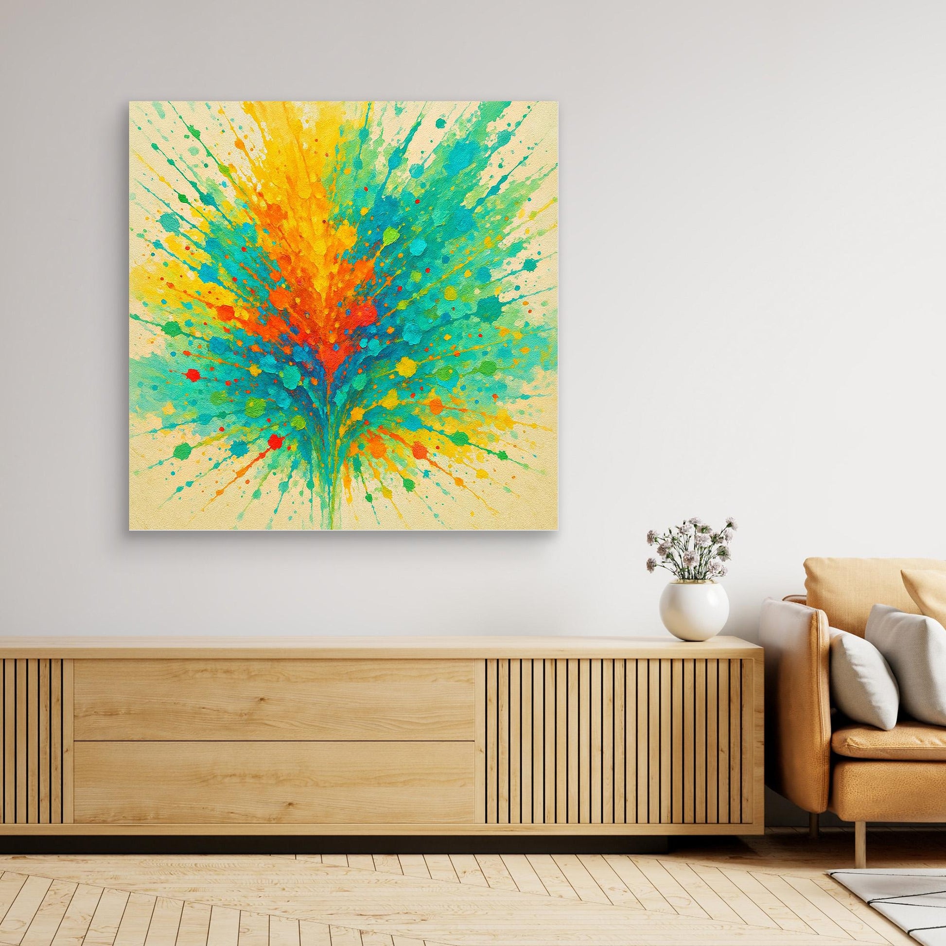 Colorburst Explosion – Abstract Splash Canvas Wall Art in Vibrant Neon Tones