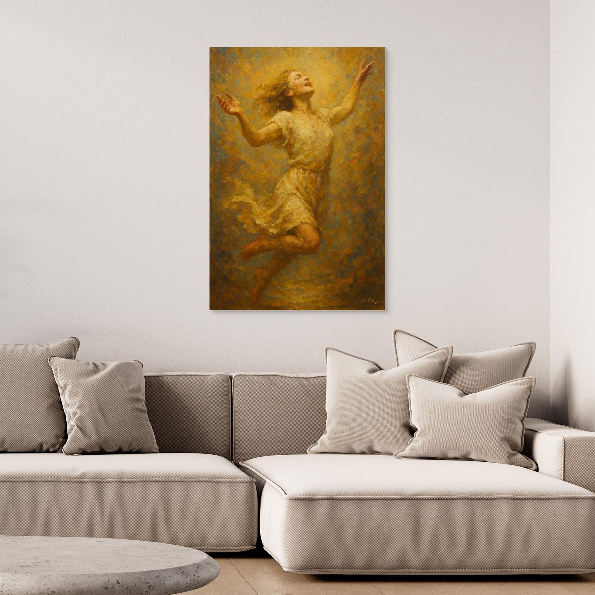 Joyful Woman Figurative Canvas Wall Art