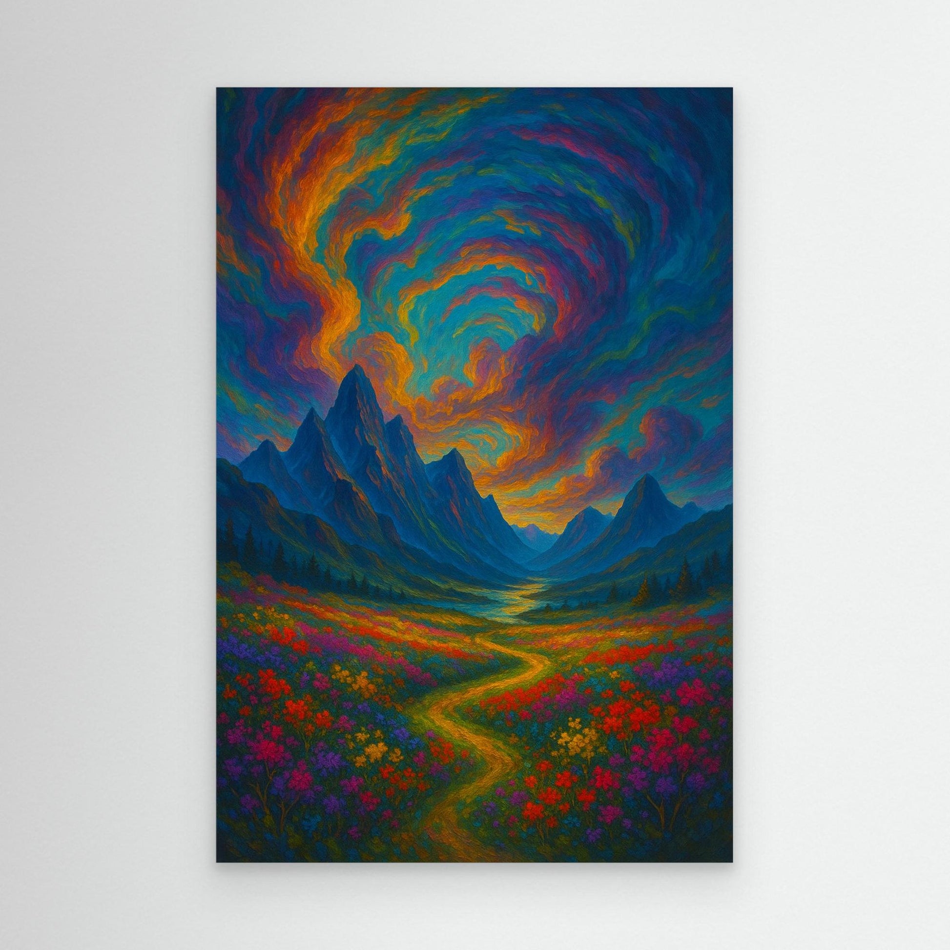 Colorful Fantasy Landscape Canvas Wall Art – Surreal Nature Print