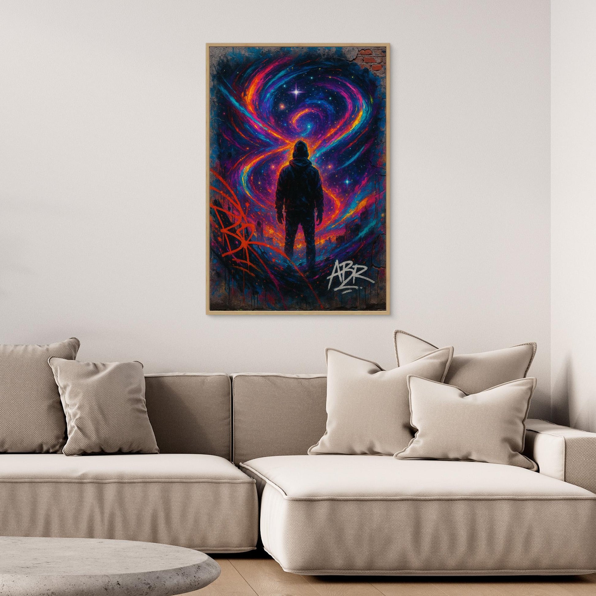 Galaxy Silhouette Canvas Wall Art – Urban Psychedelic Style