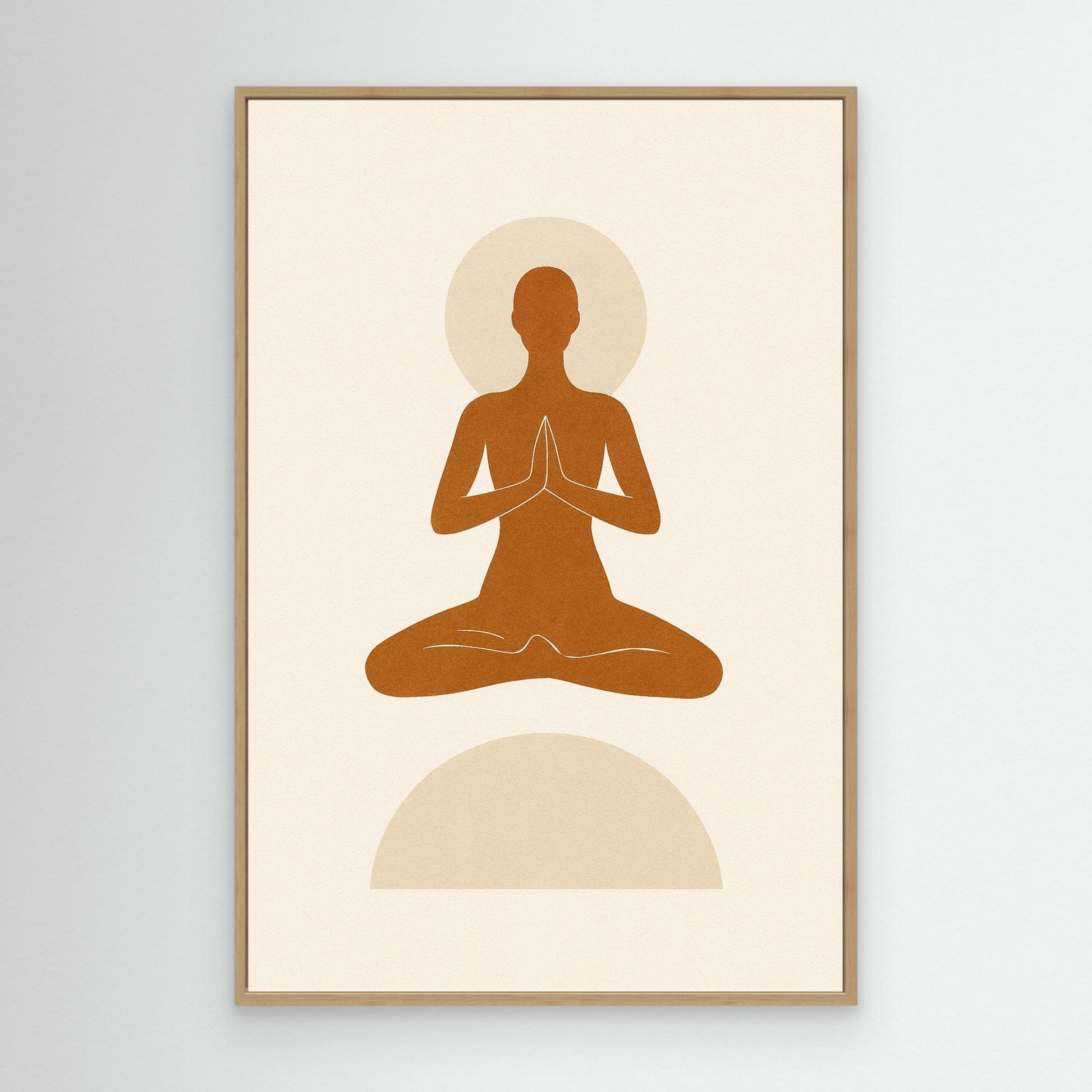 Inner Peace – Minimalist Meditating Figure Canvas Wall Art