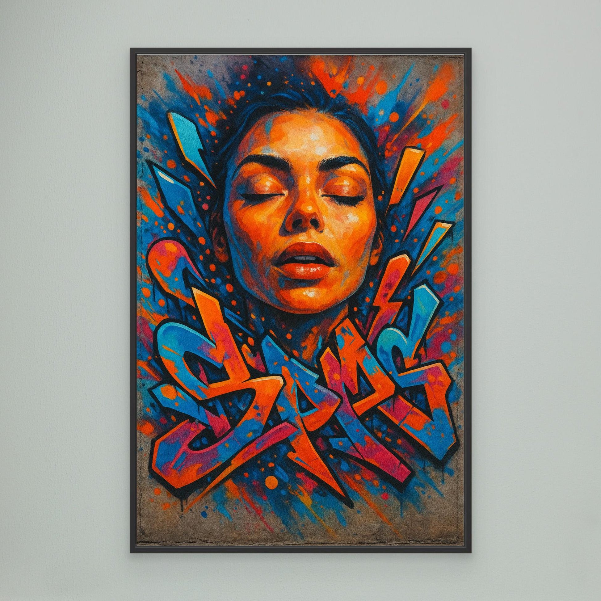 Urban Graffiti Portrait – Colorful Canvas Wall Art
