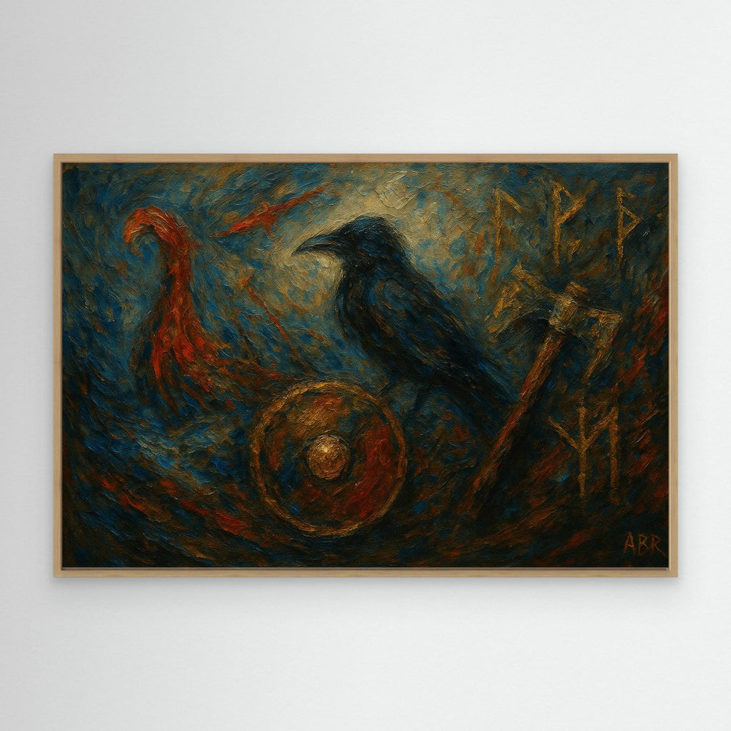 Viking Raven Canvas Wall Art