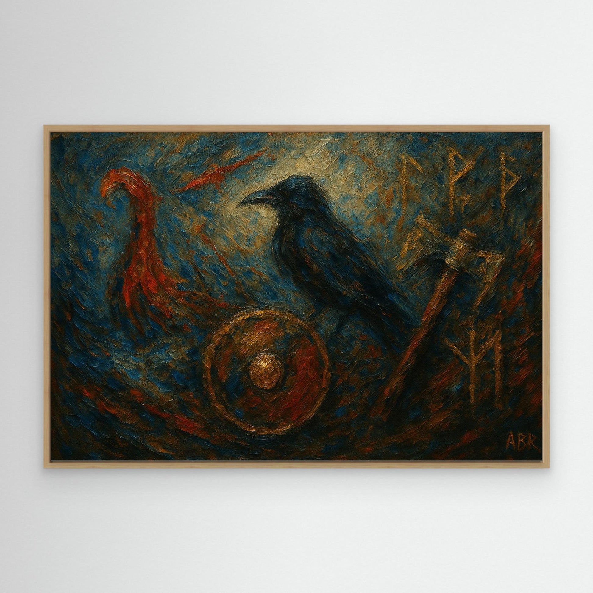 Viking Raven Canvas Wall Art