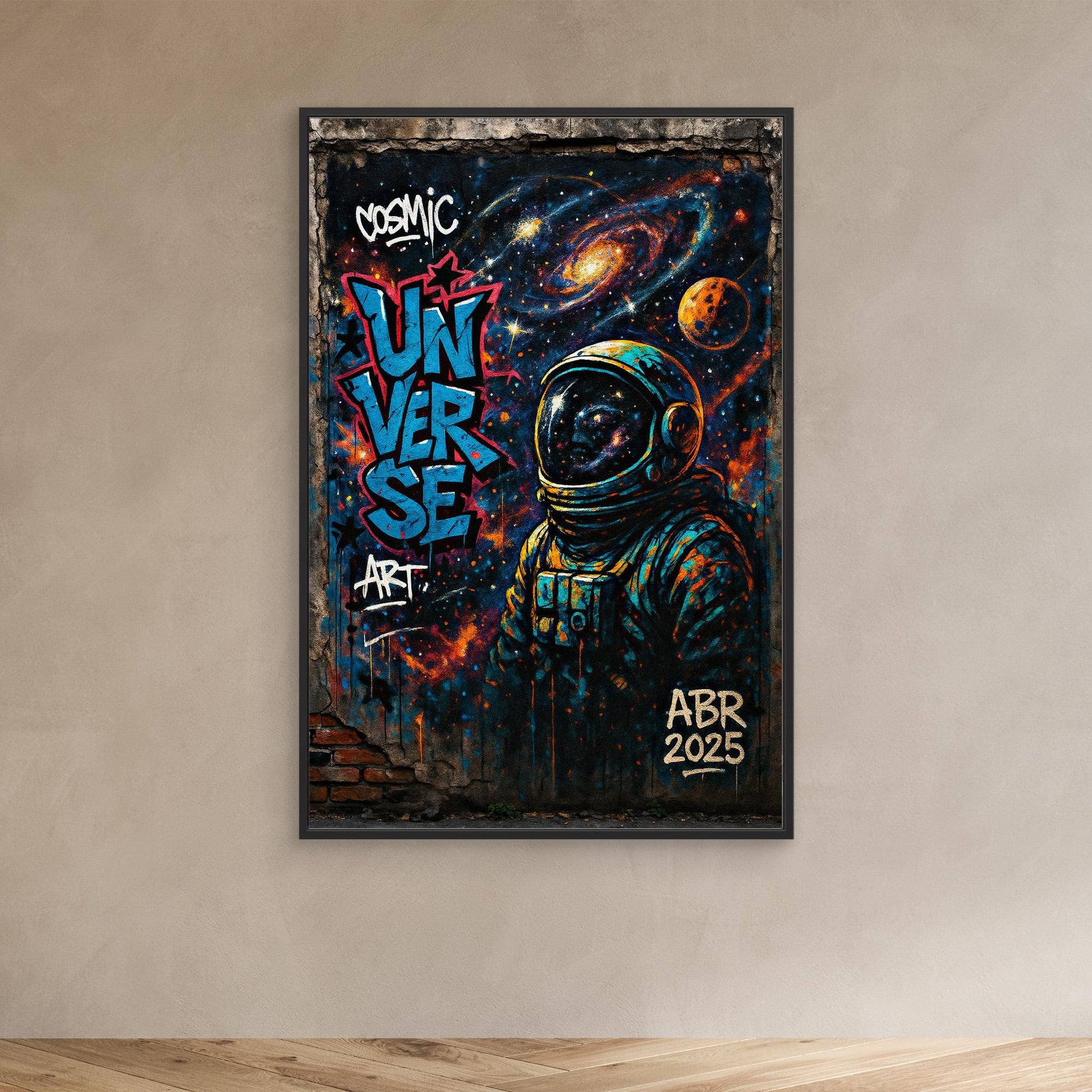 Astronaut Graffiti Wall Art – Cosmic Street Style Print