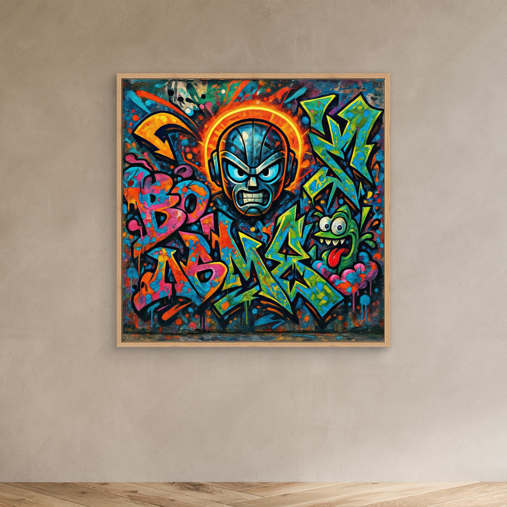 Urban Explosion: Graffiti Superhero & Monster Canvas Art – Bold Street Style Wall Decor