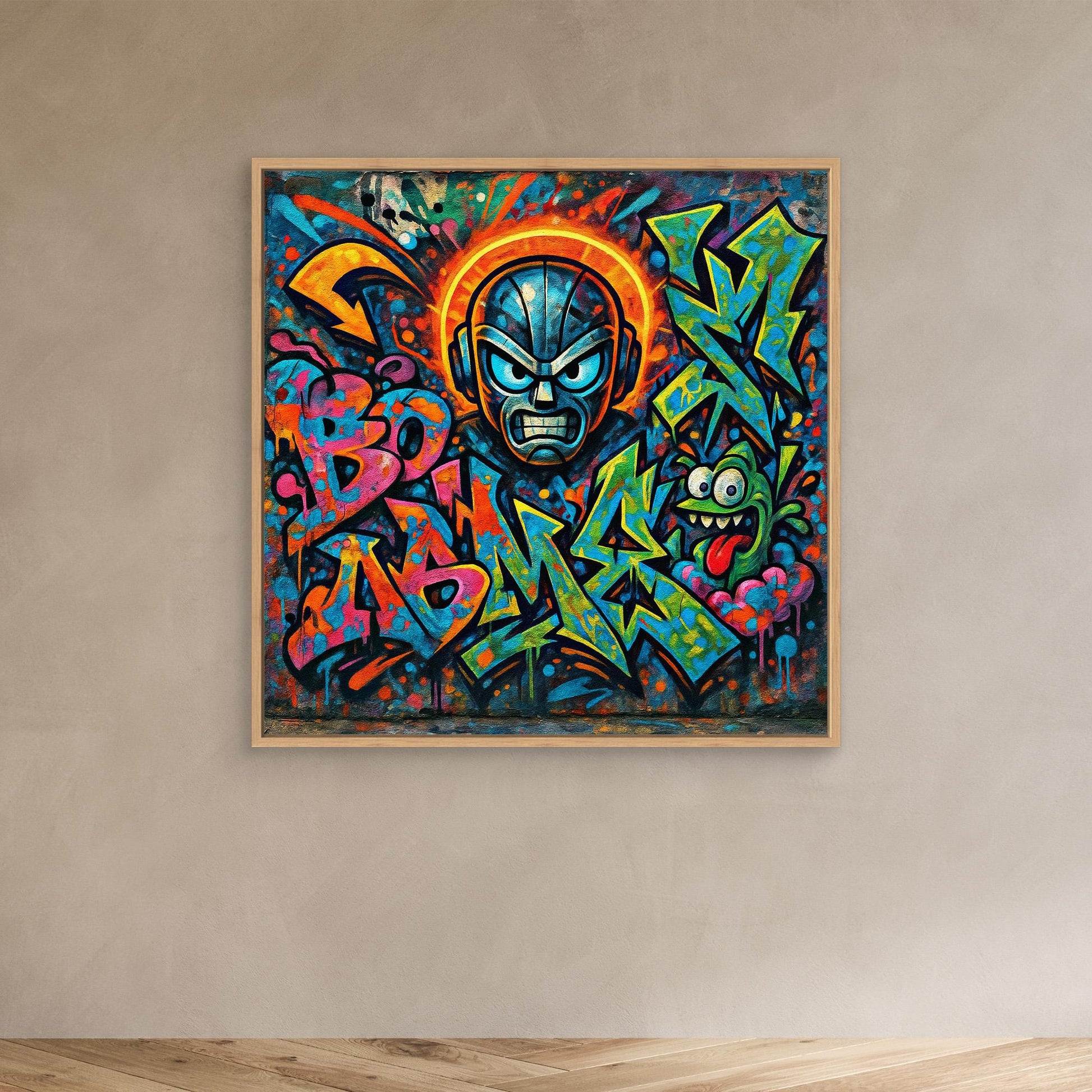 Urban Explosion: Graffiti Superhero & Monster Canvas Art – Bold Street Style Wall Decor
