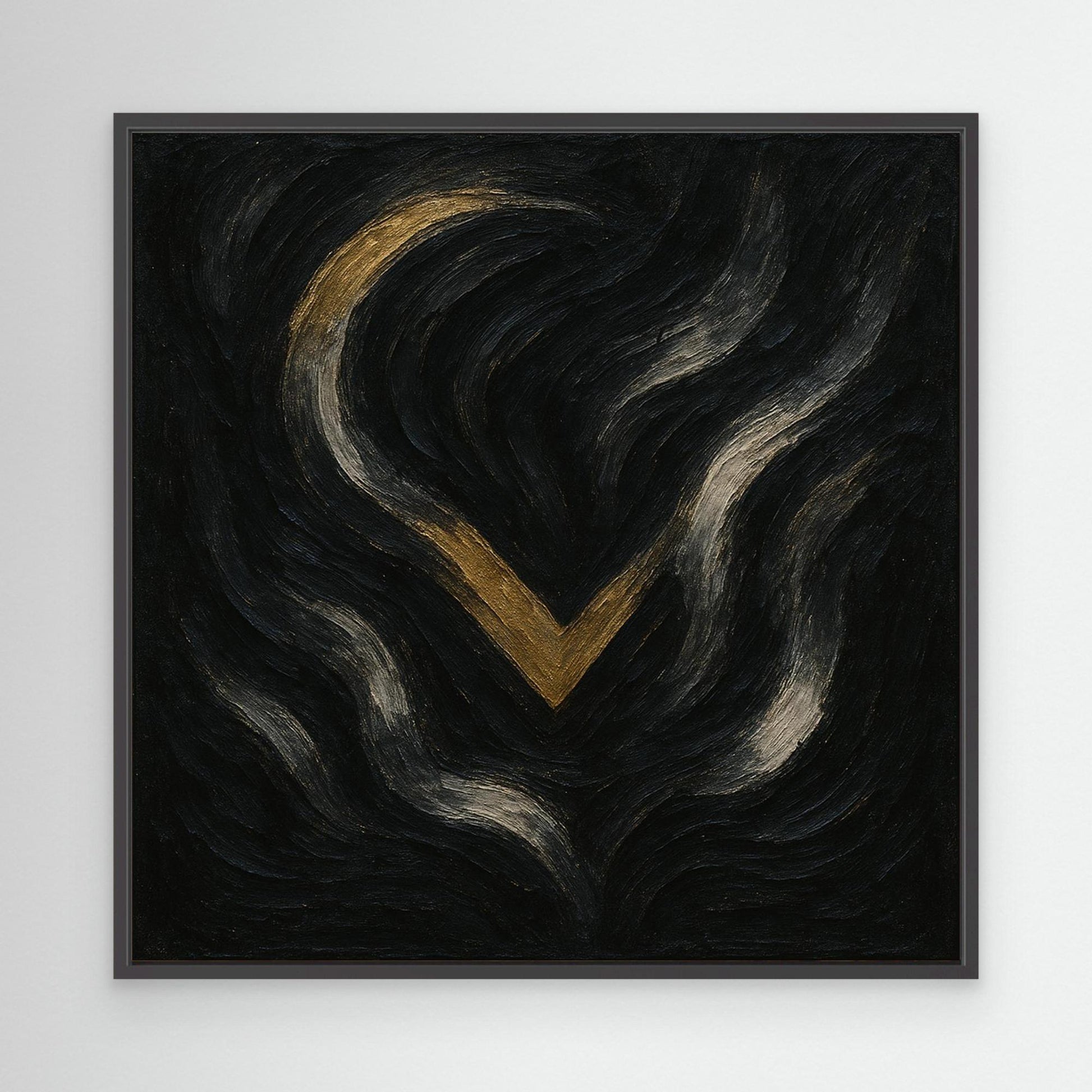 Abstract Golden Descent Canvas Wall Art