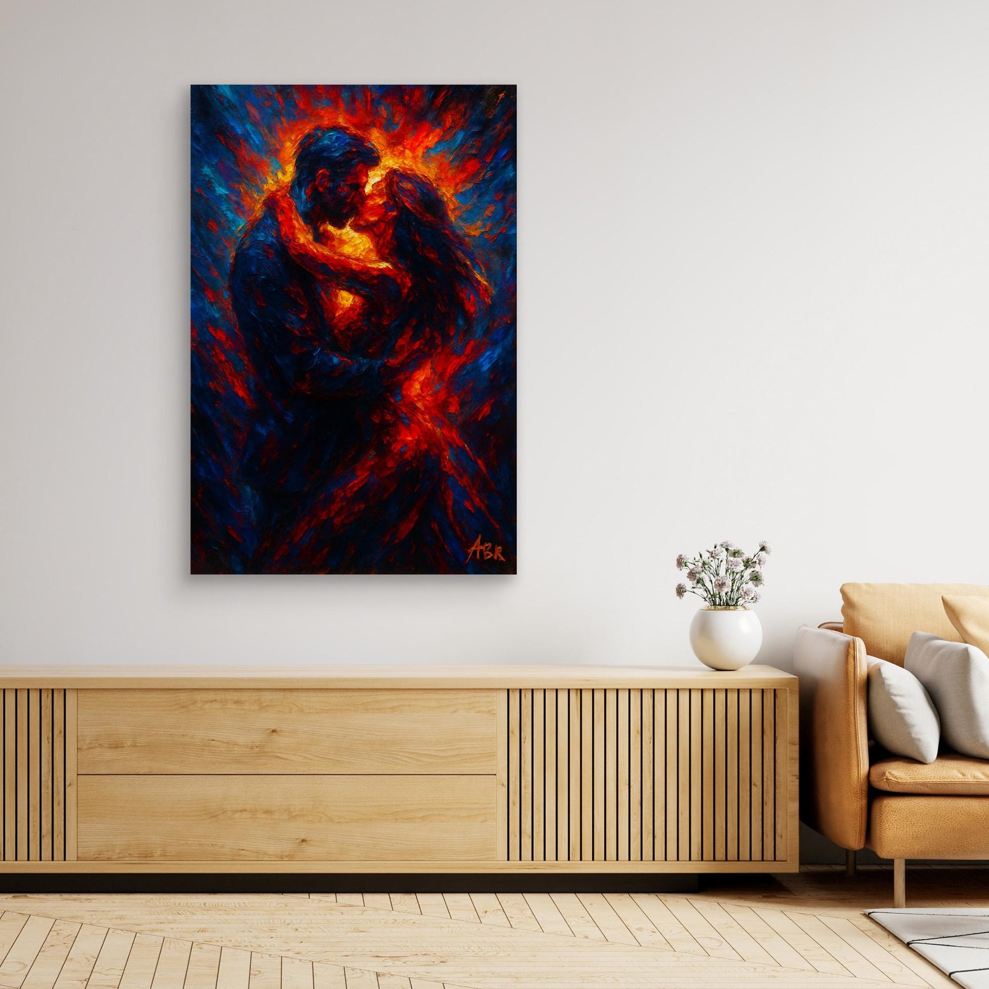 Passionate Embrace Romantic Canvas Wall Art