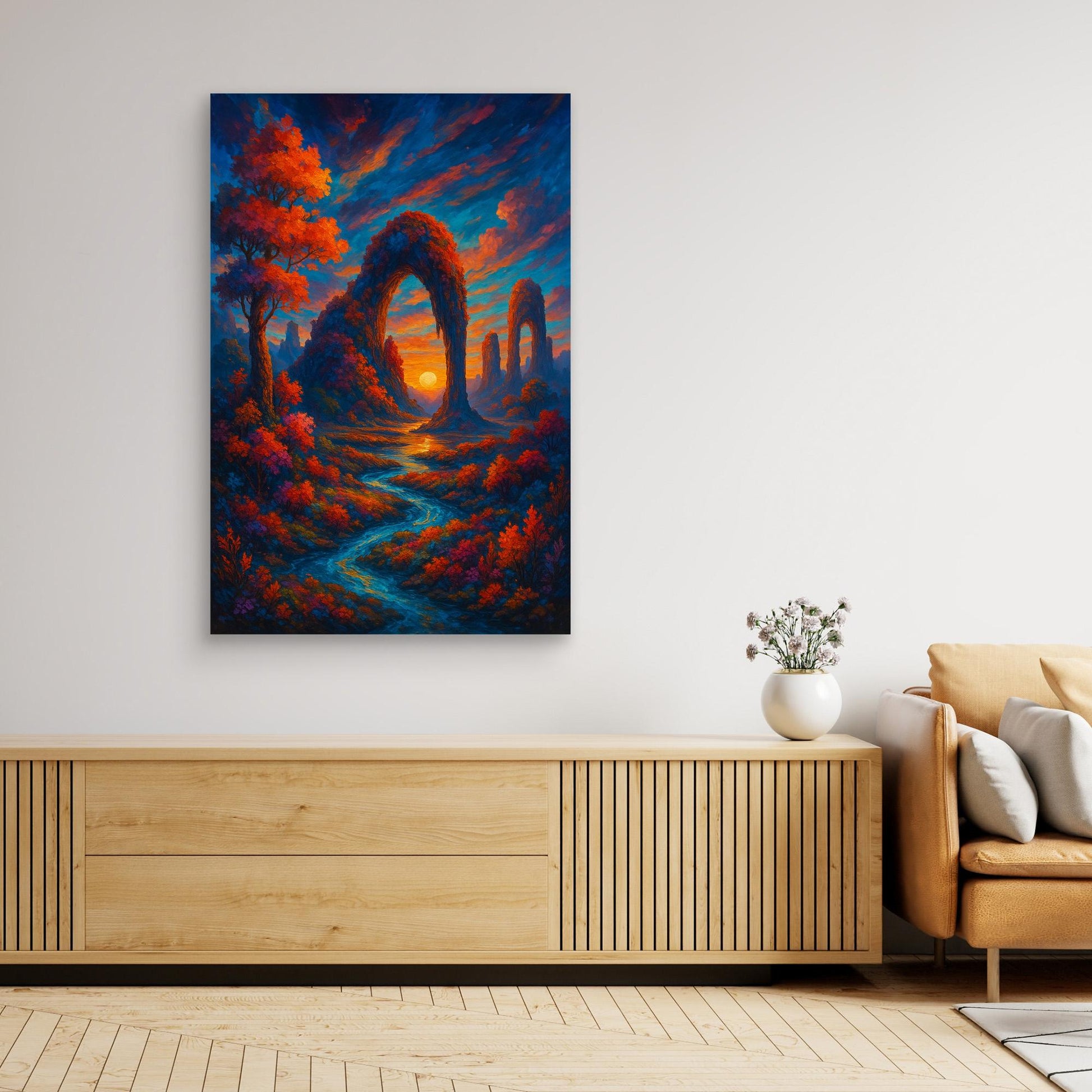 Fantasy Sunset Landscape Canvas Wall Art – Colorful Nature Print