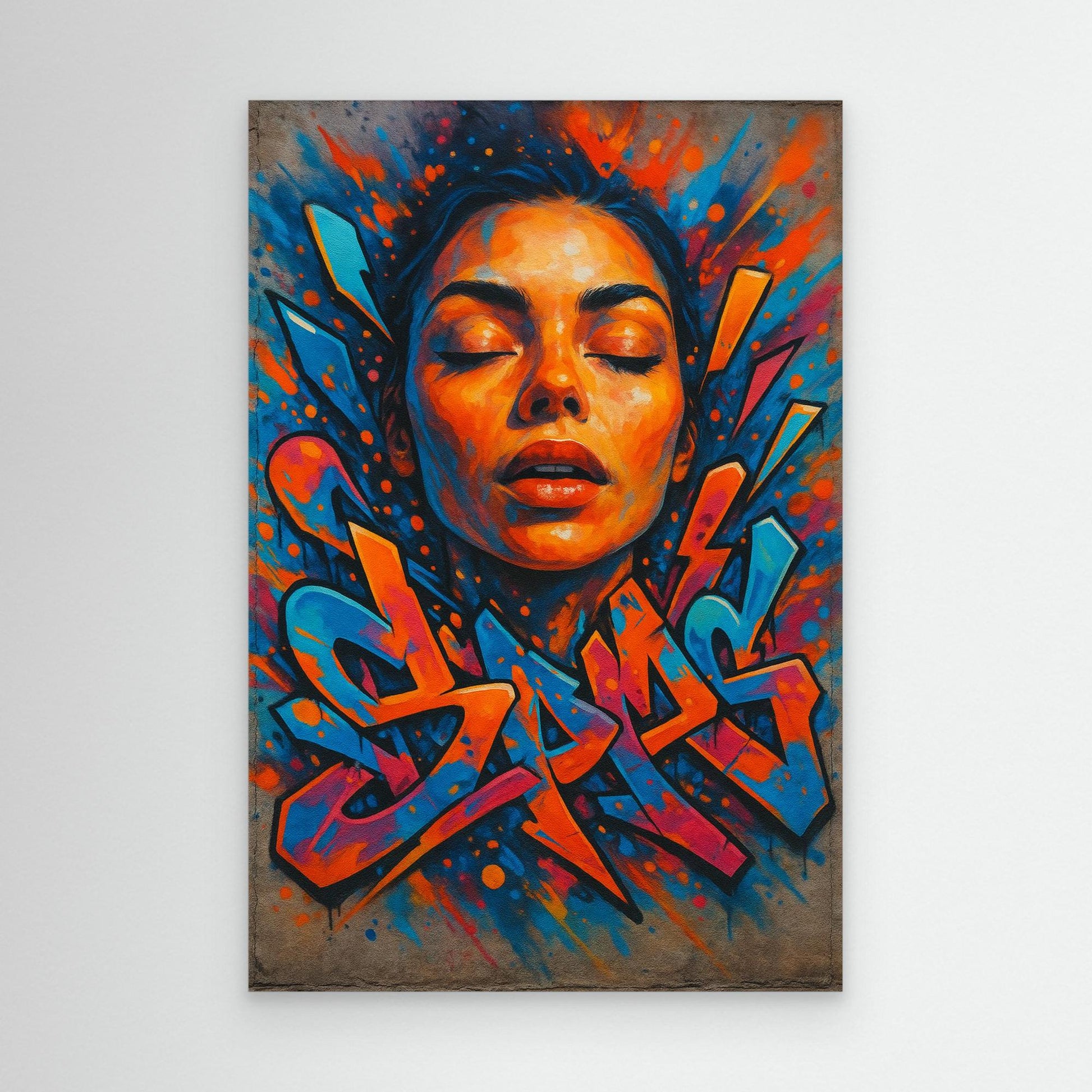 Urban Graffiti Portrait – Colorful Canvas Wall Art
