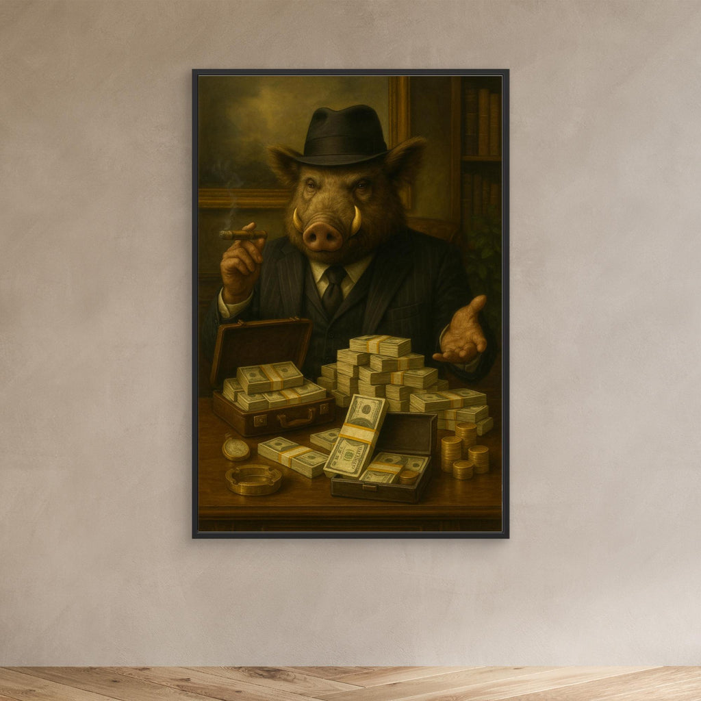 Boss Boar – King of Cash | Limited Edition Canvas Art Print