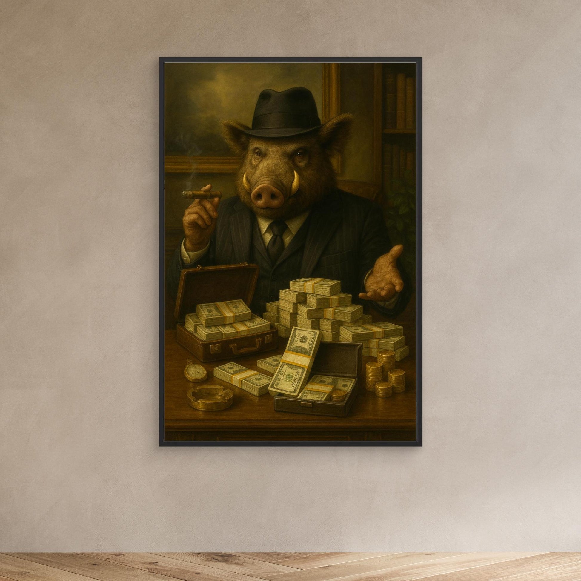 Boss Boar – King of Cash | Limited Edition Canvas Art Print