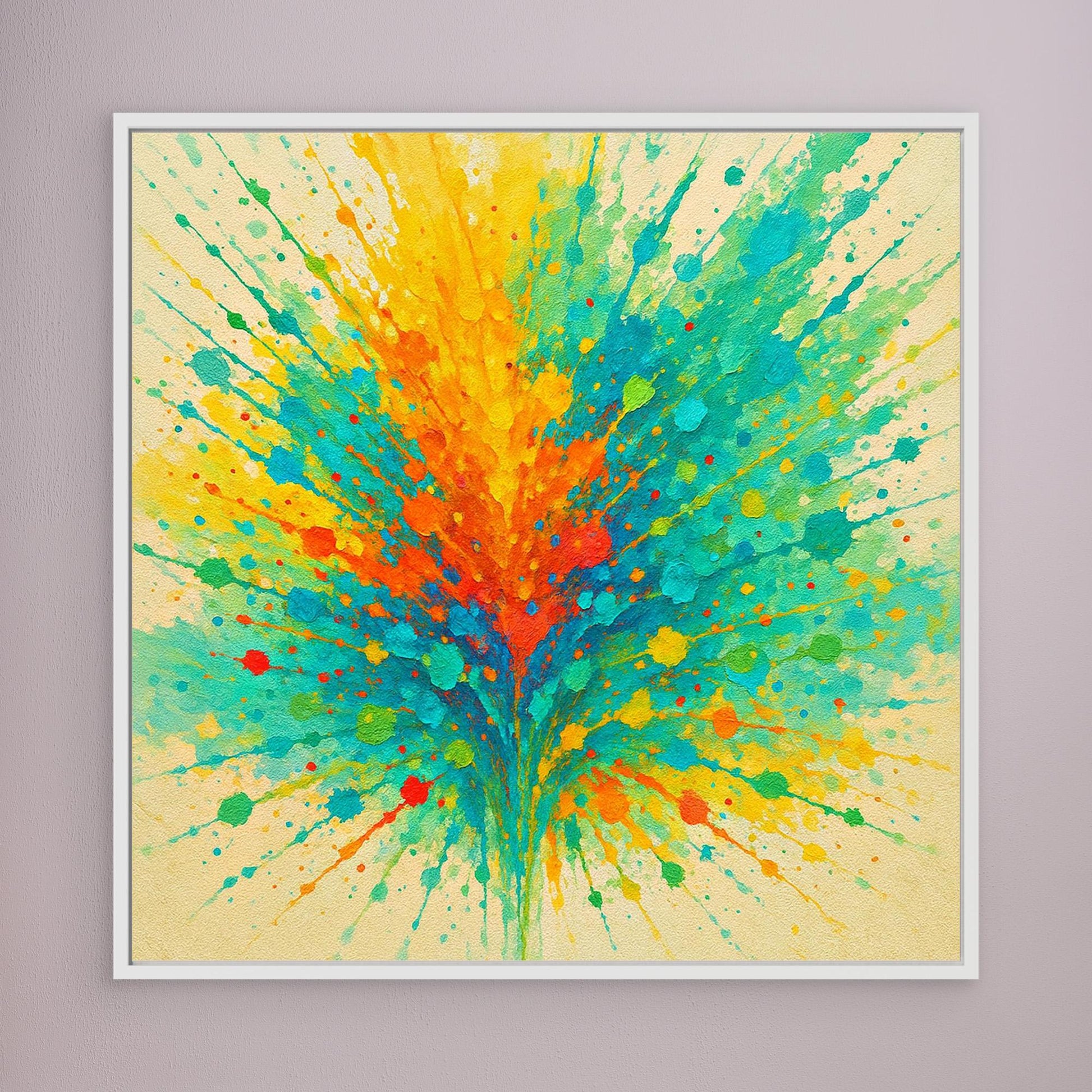 Colorburst Explosion – Abstract Splash Canvas Wall Art in Vibrant Neon Tones