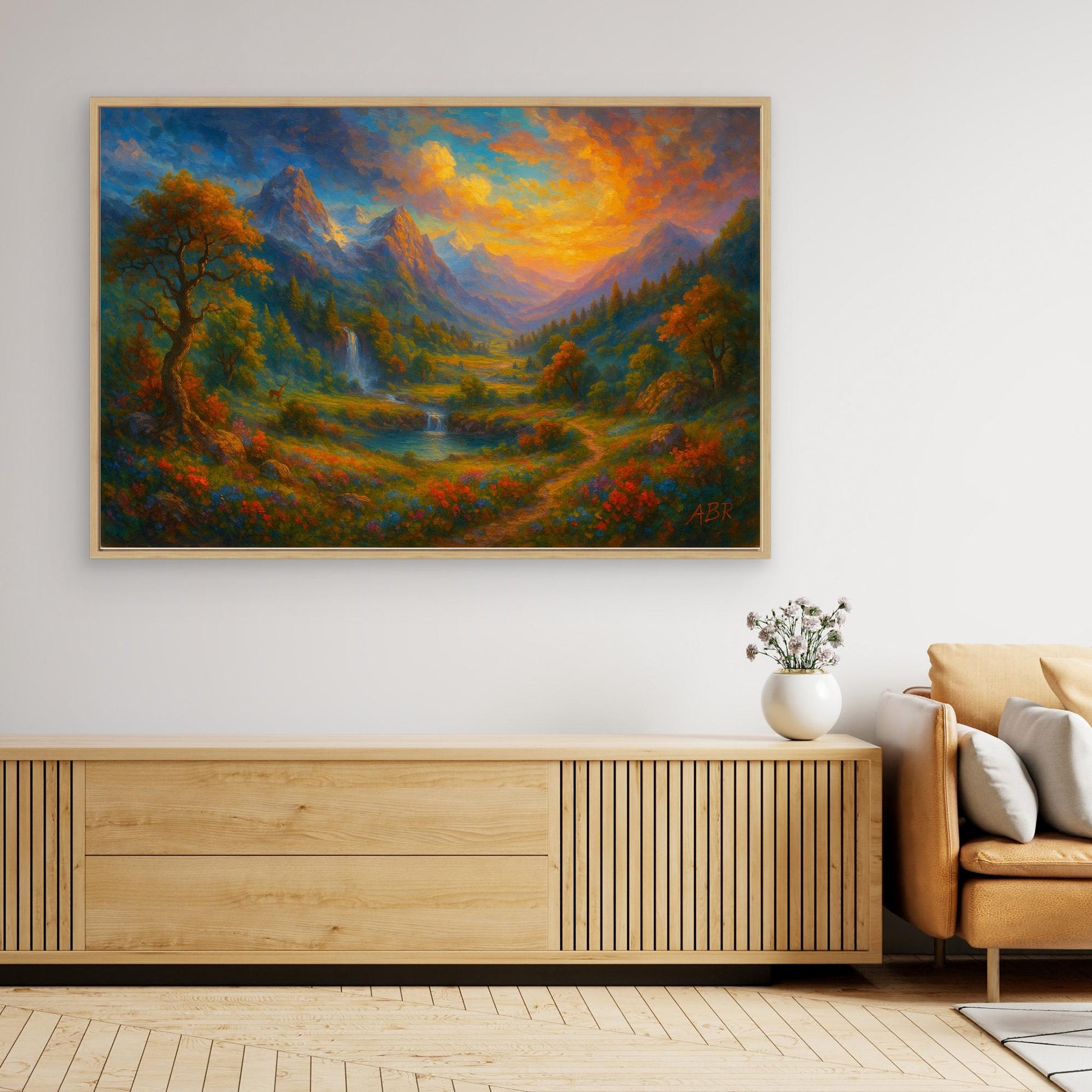 Colorful Mountain Sunset Canvas Wall Art