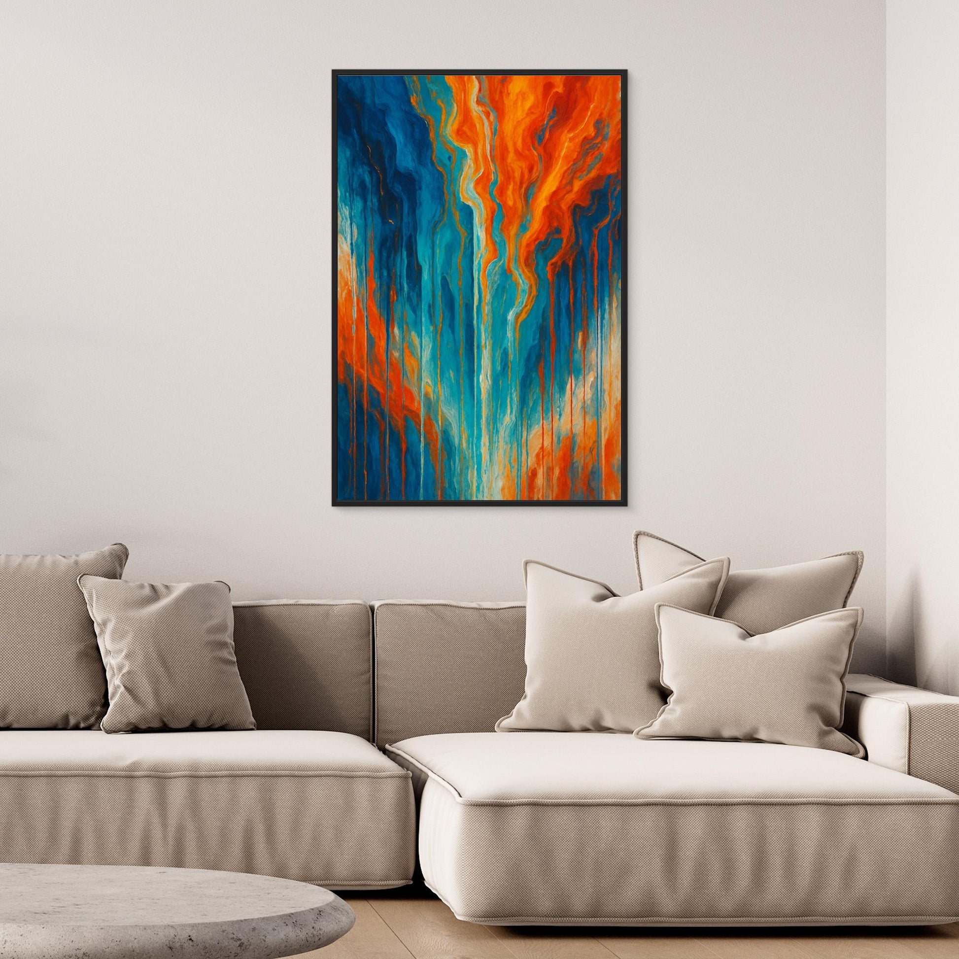 Fiery Flow Abstract Canvas Wall Art 