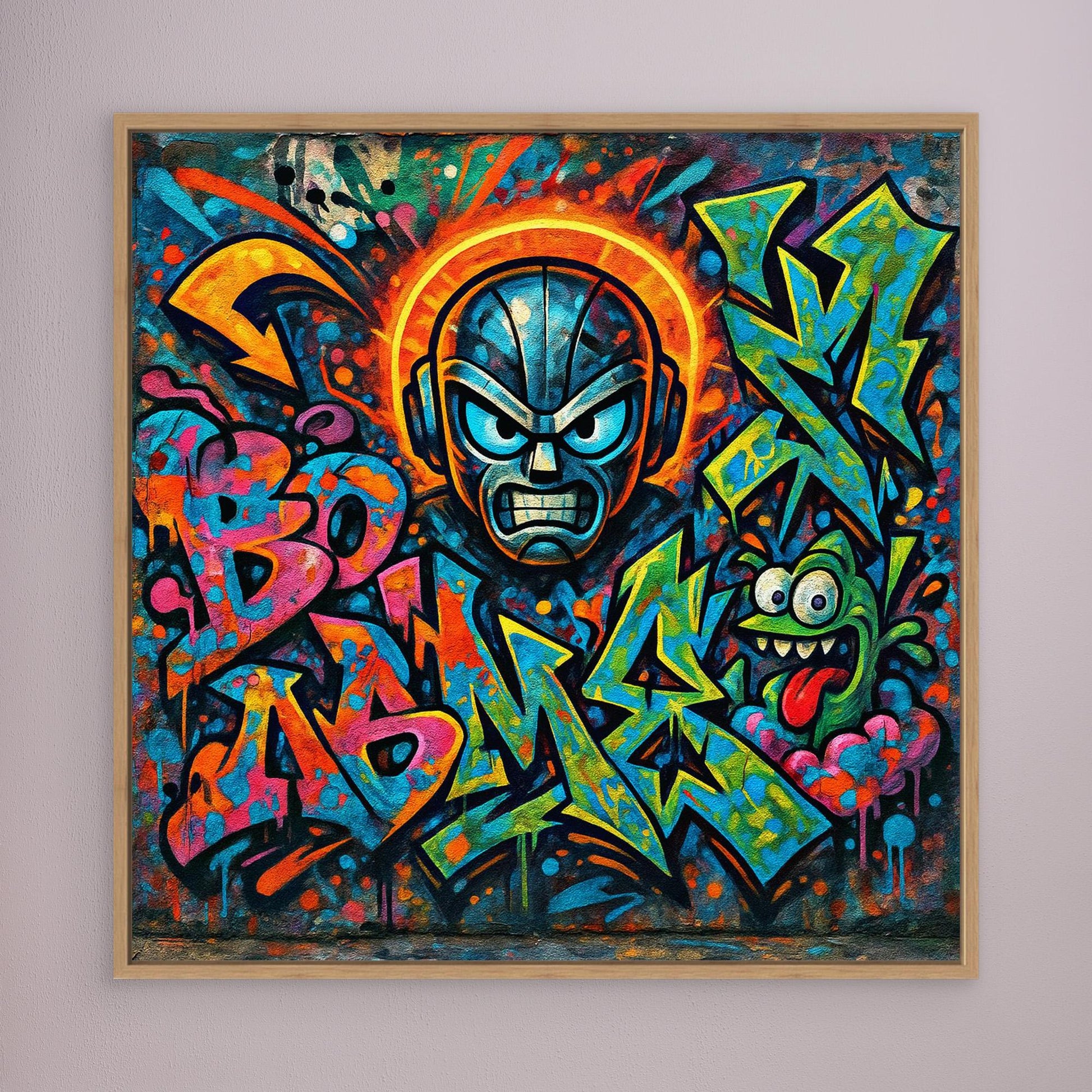 Urban Explosion: Graffiti Superhero & Monster Canvas Art – Bold Street Style Wall Decor