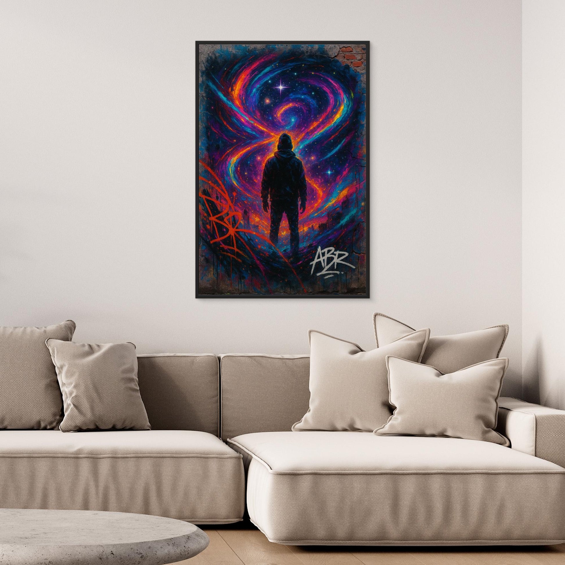 Galaxy Silhouette Canvas Wall Art – Urban Psychedelic Style