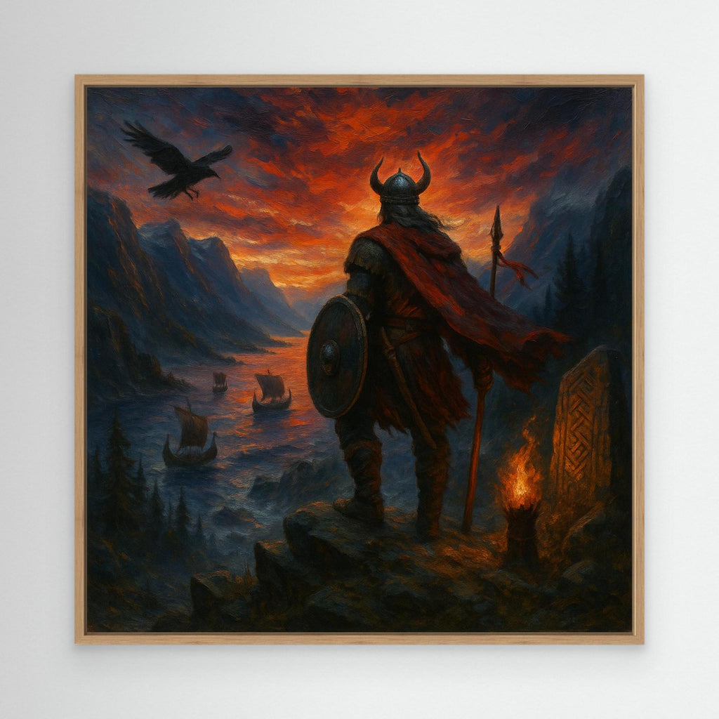 Viking Warrior at Sunset Canvas Print
