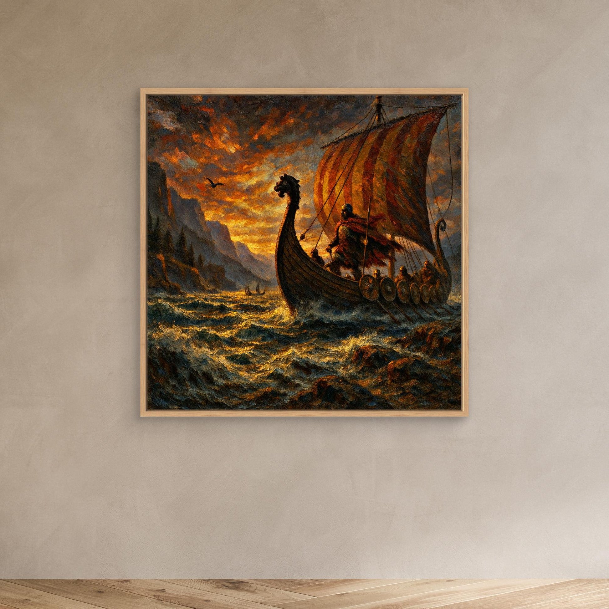 Viking Longship Canvas Wall Art