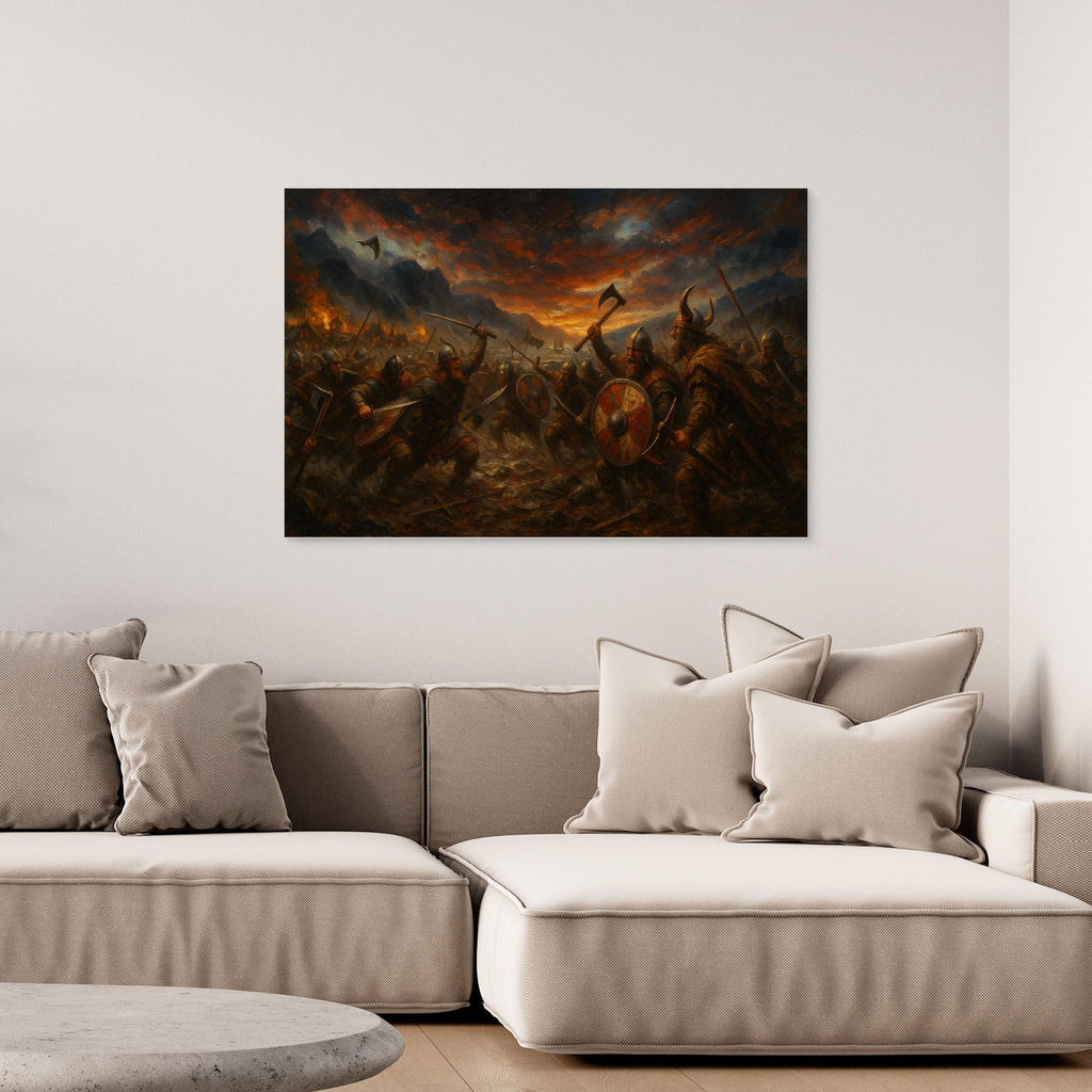 Viking Battle Canvas Wall Art